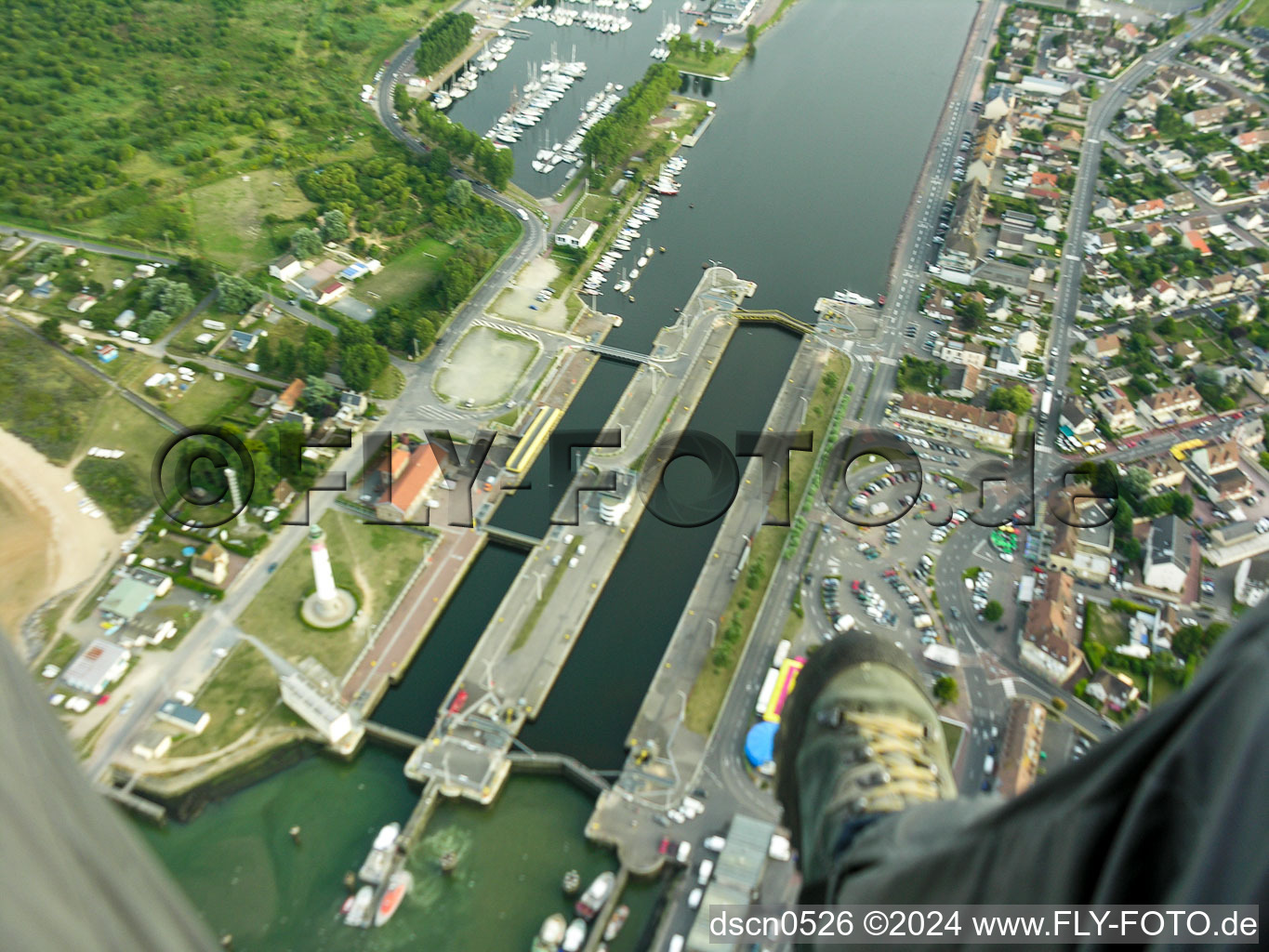 Aerial view of Ouistreham in the state Calvados, France