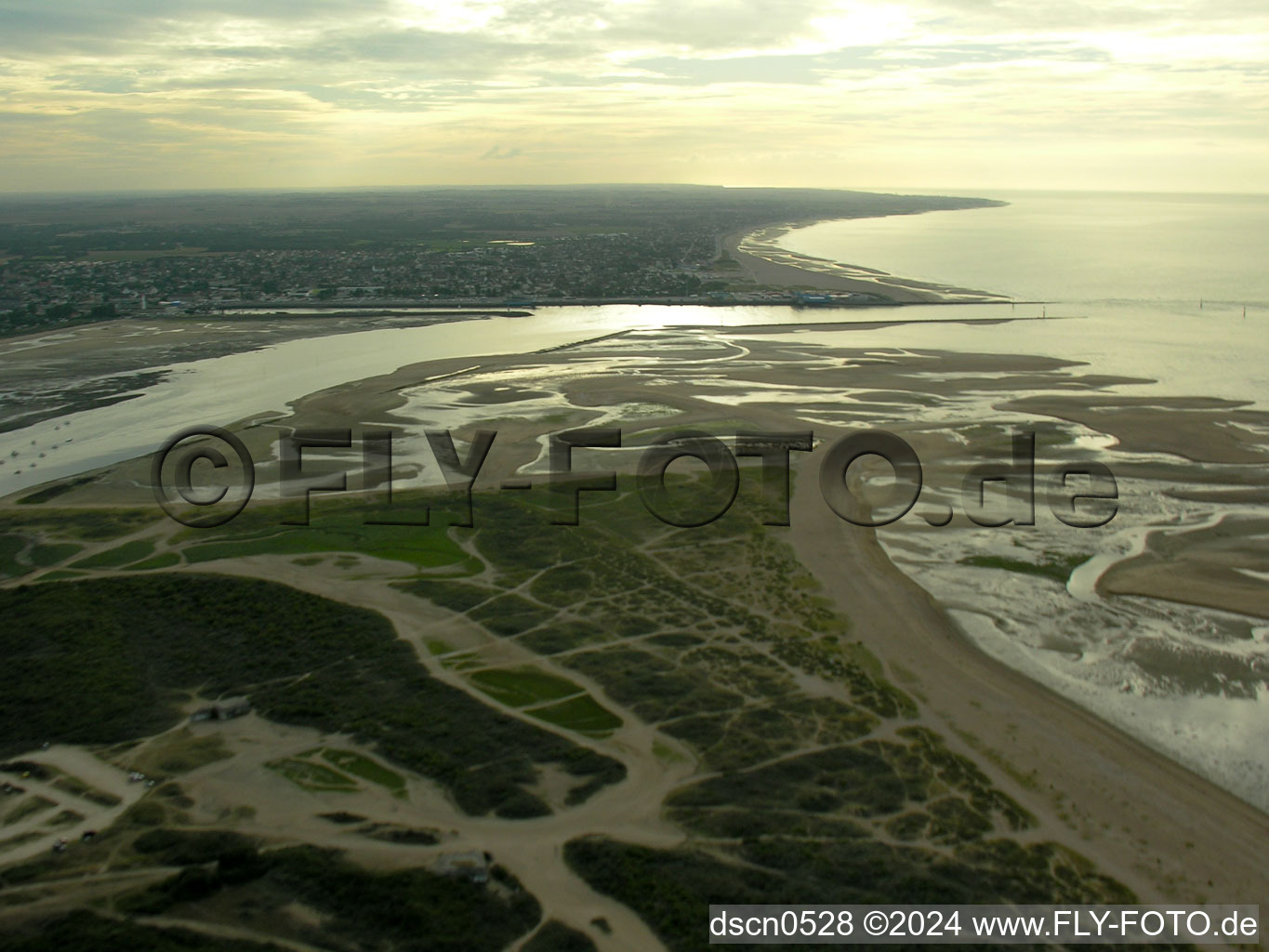 Aerial photograpy of Ouistreham in the state Calvados, France