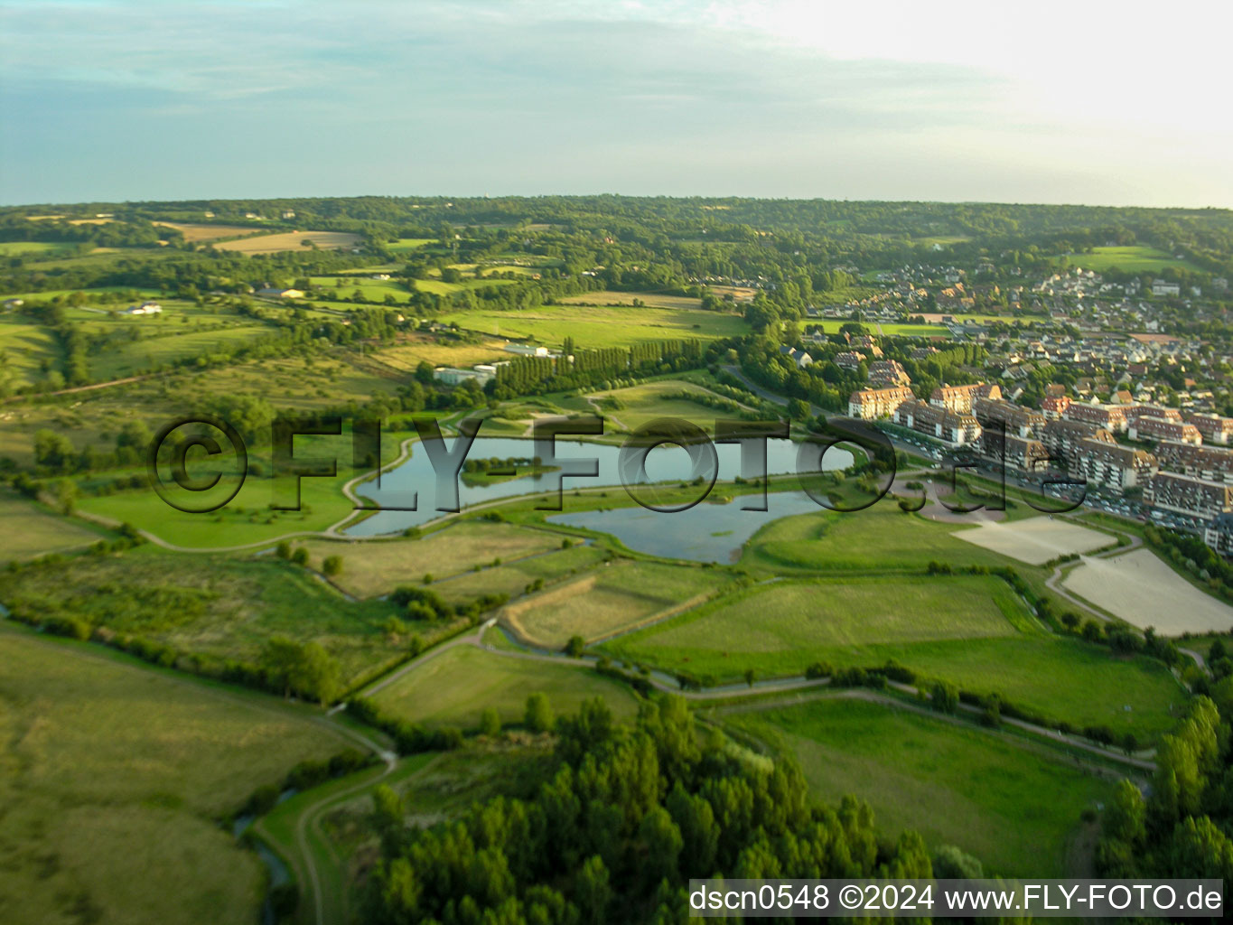 Aerial view of Villers-sur-Mer in the state Calvados, France