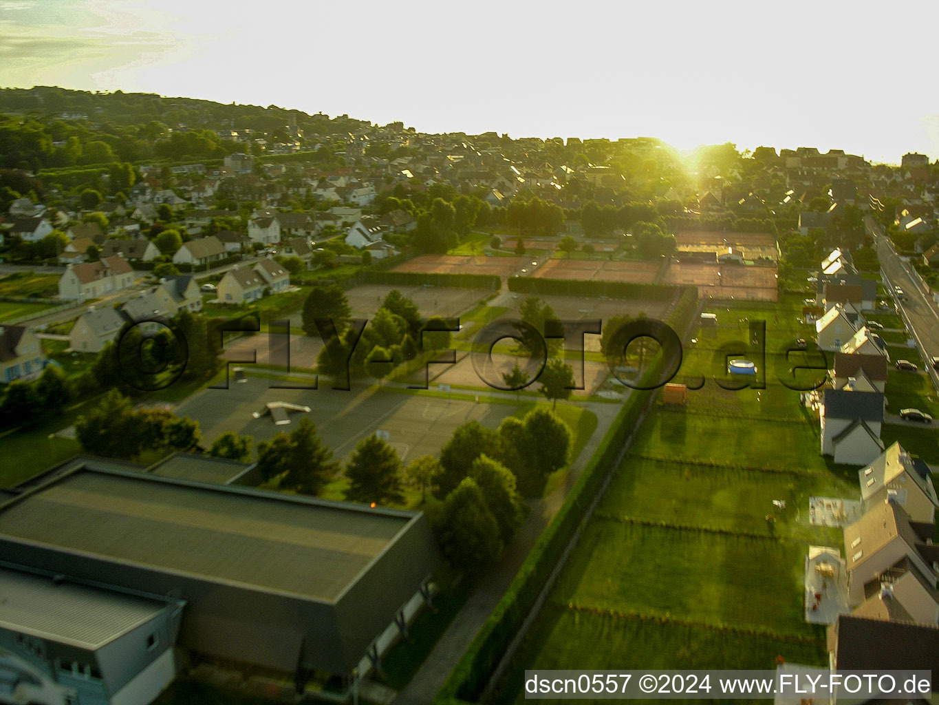 Villers-sur-Mer in the state Calvados, France seen from above