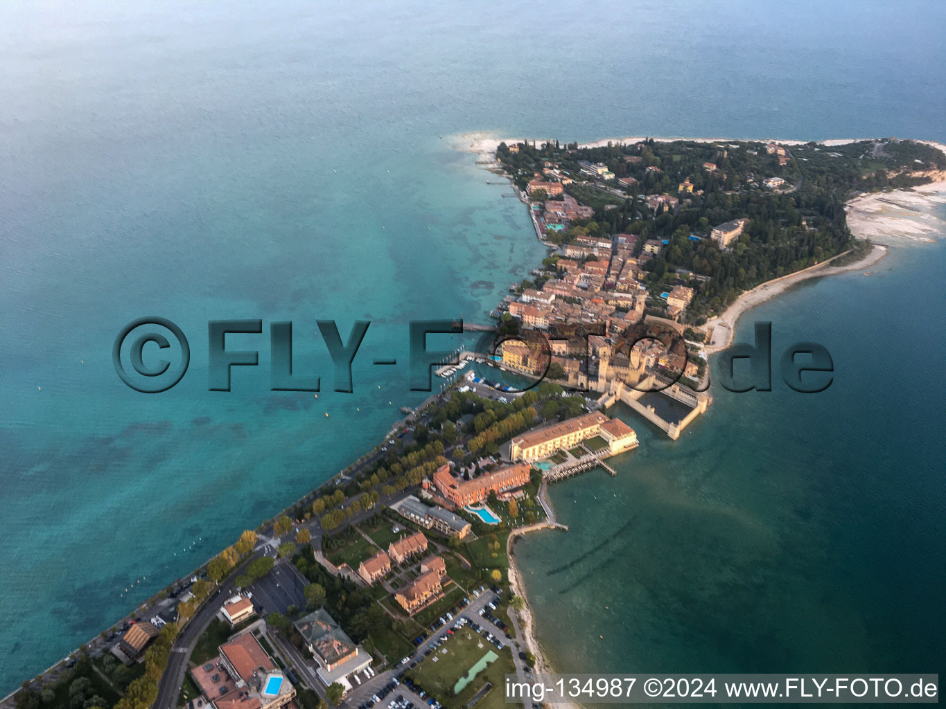 Aerial photograpy of Sirmione in the state Brescia, Italy