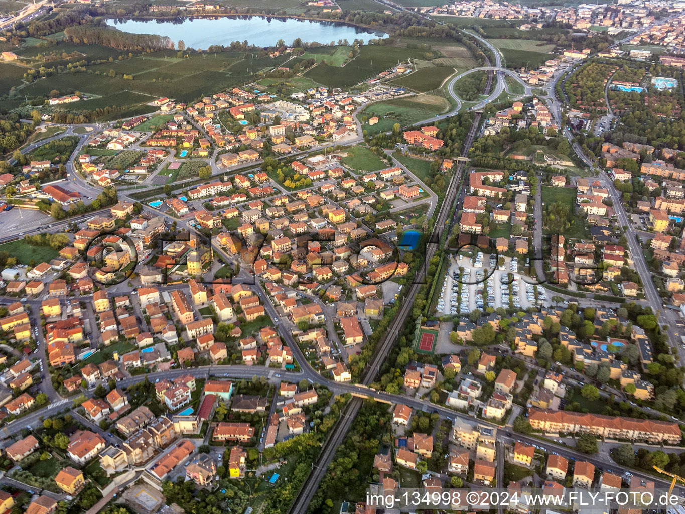 Aerial photograpy of Peschiera del Garda in the state Verona, Italy