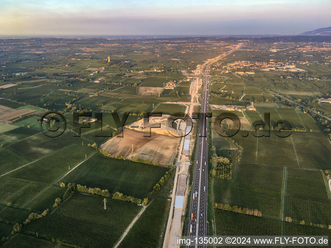 Aerial photograpy of Pozzolengo in the state Brescia, Italy