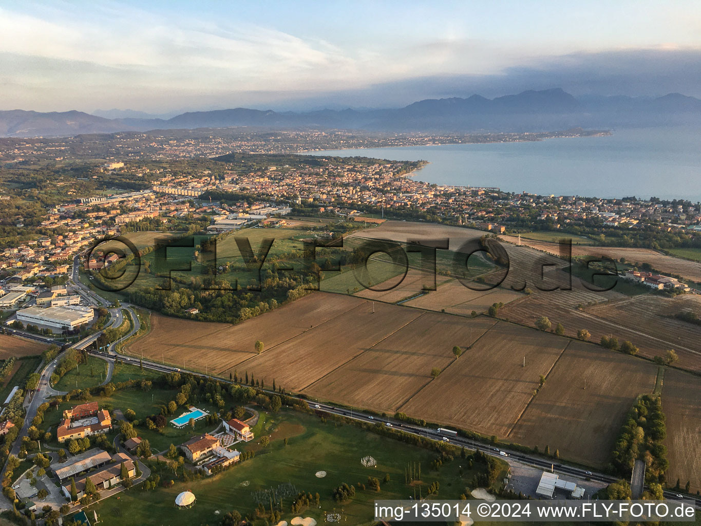 Aerial view of Desenzano del Garda in the state Brescia, Italy