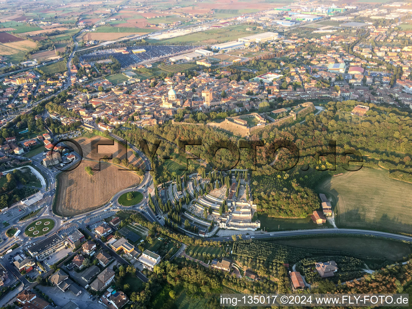 Aerial view of District Lonato in Lonato del Garda in the state Brescia, Italy