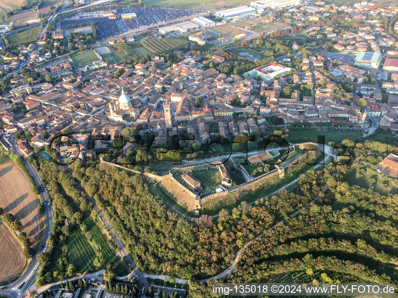 Aerial photograpy of District Lonato in Lonato del Garda in the state Brescia, Italy