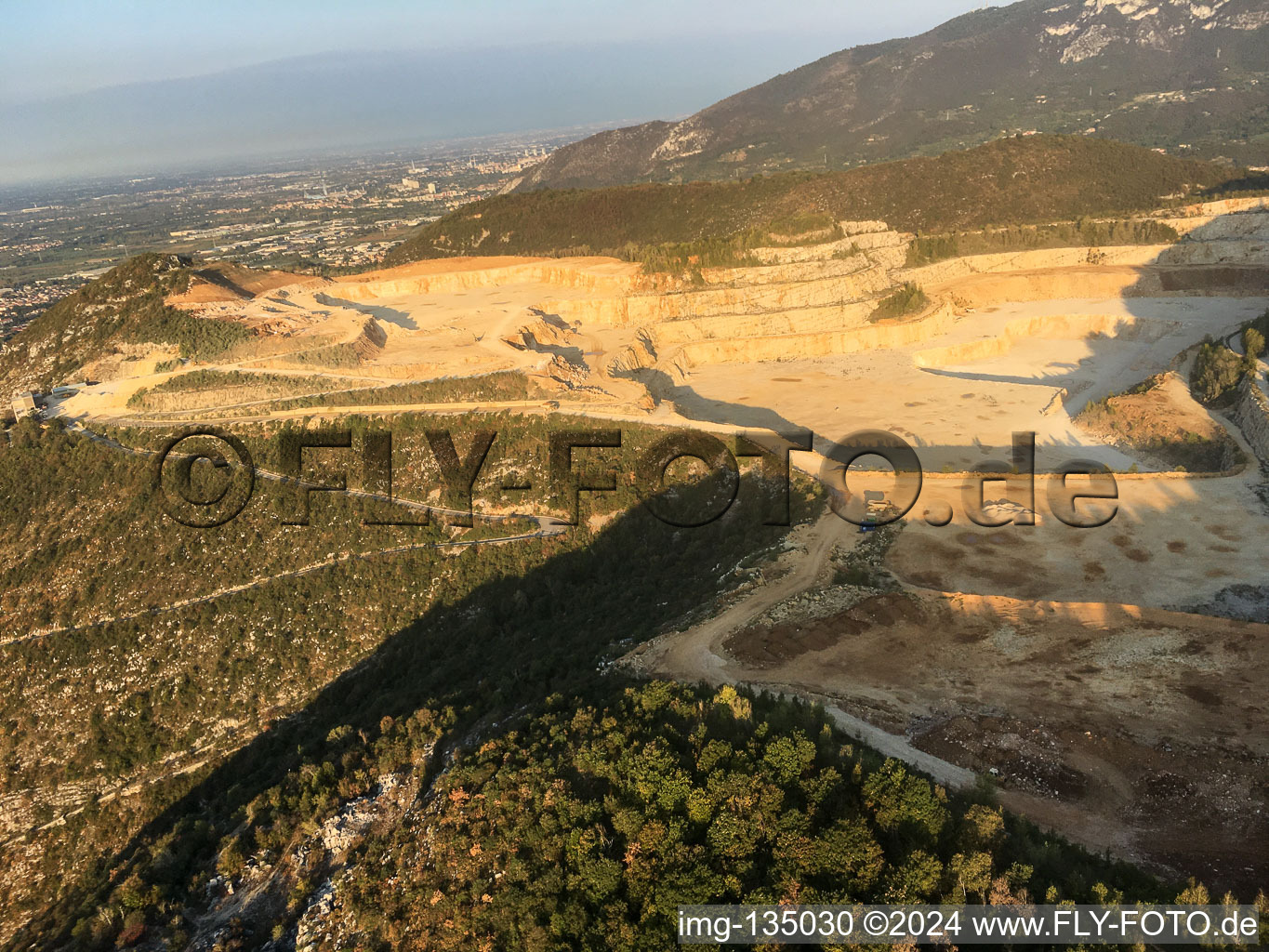 Cava Italcementi limestone quarry in Mazzano in the state Brescia, Italy