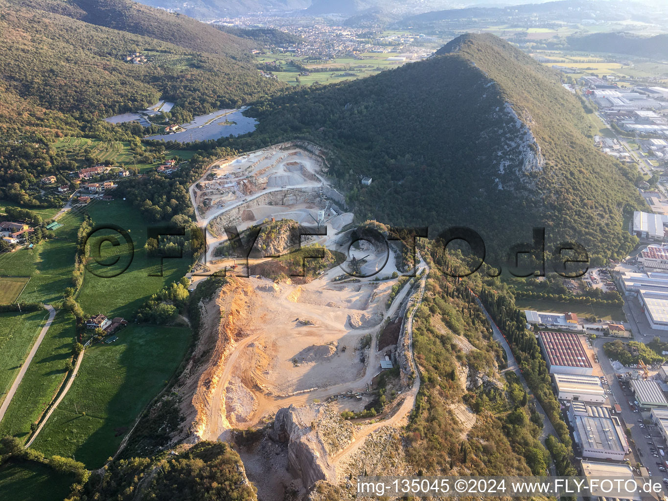 Aerial photograpy of Buco Del Frate in Paitone in the state Brescia, Italy