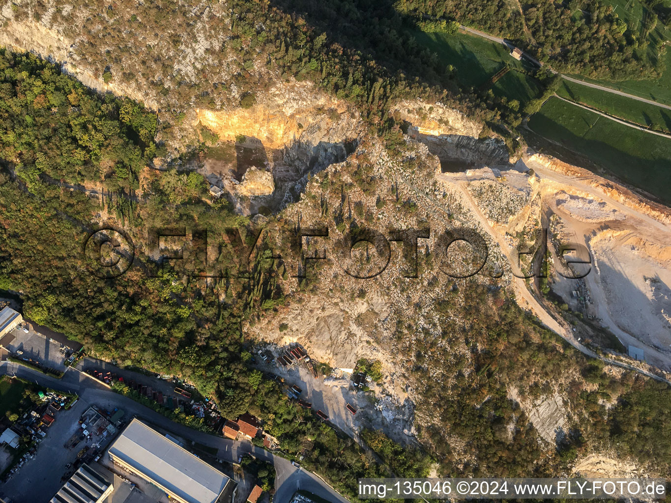 Oblique view of Buco Del Frate in Paitone in the state Brescia, Italy