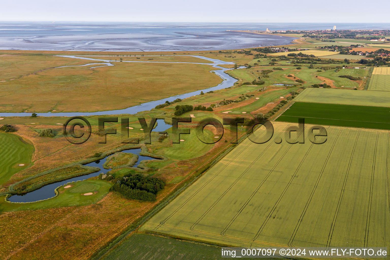 Grounds of the Golf course at of Golfclub Buesum Dithmarschen e.V. in Warwerort in the state Schleswig-Holstein, Germany