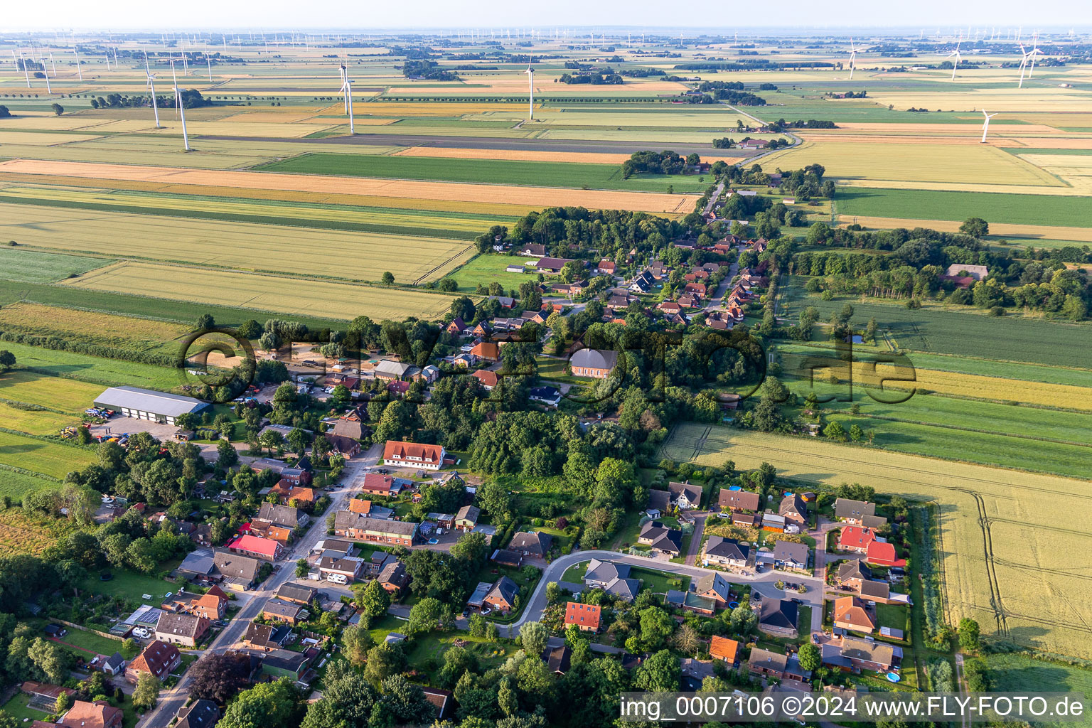 Aerial view of Barlt in the state Schleswig Holstein, Germany