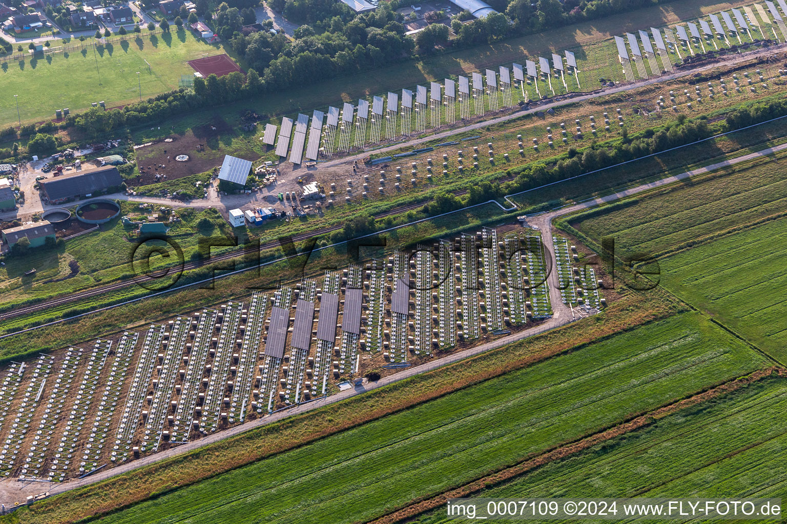 Photovoltaic field in Eddelak in the state Schleswig Holstein, Germany