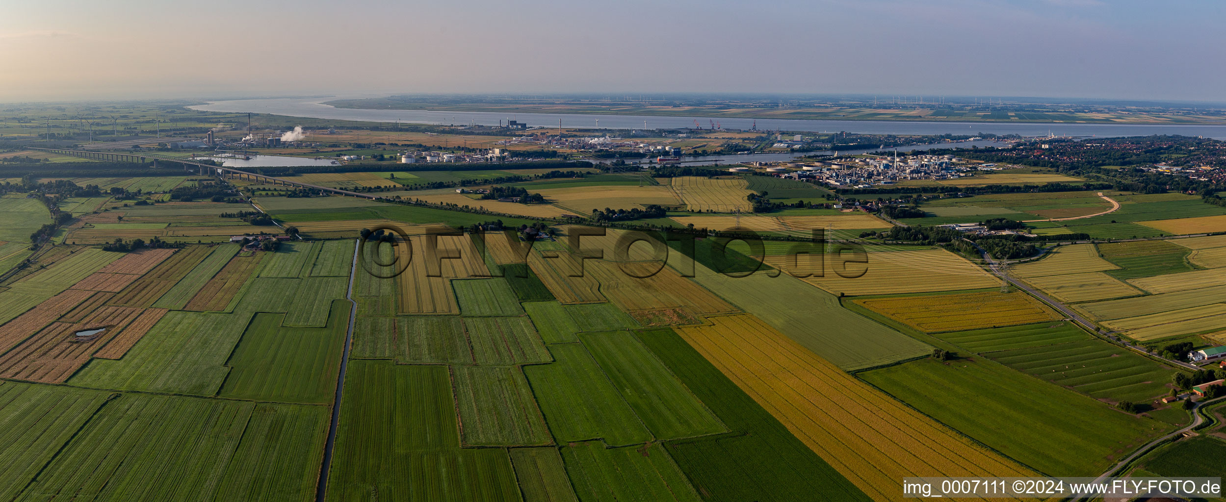 Mouth of the Kiel Canal into the Elbe in Brunsbüttel in the state Schleswig Holstein, Germany