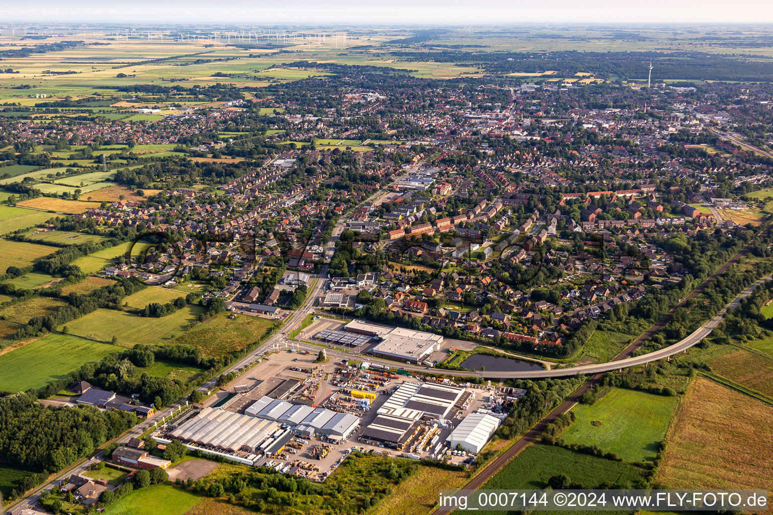 City view on down town in Heide in the state Schleswig-Holstein, Germany