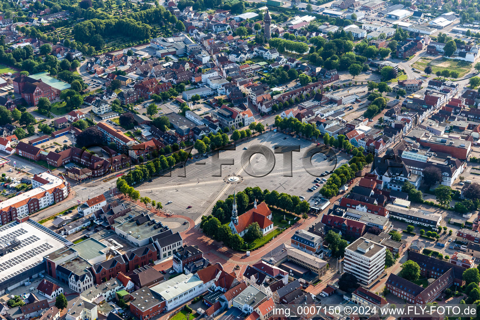 Ensemble space an place " Heider Marktplatz " in the inner city center in Heide in the state Schleswig-Holstein, Germany