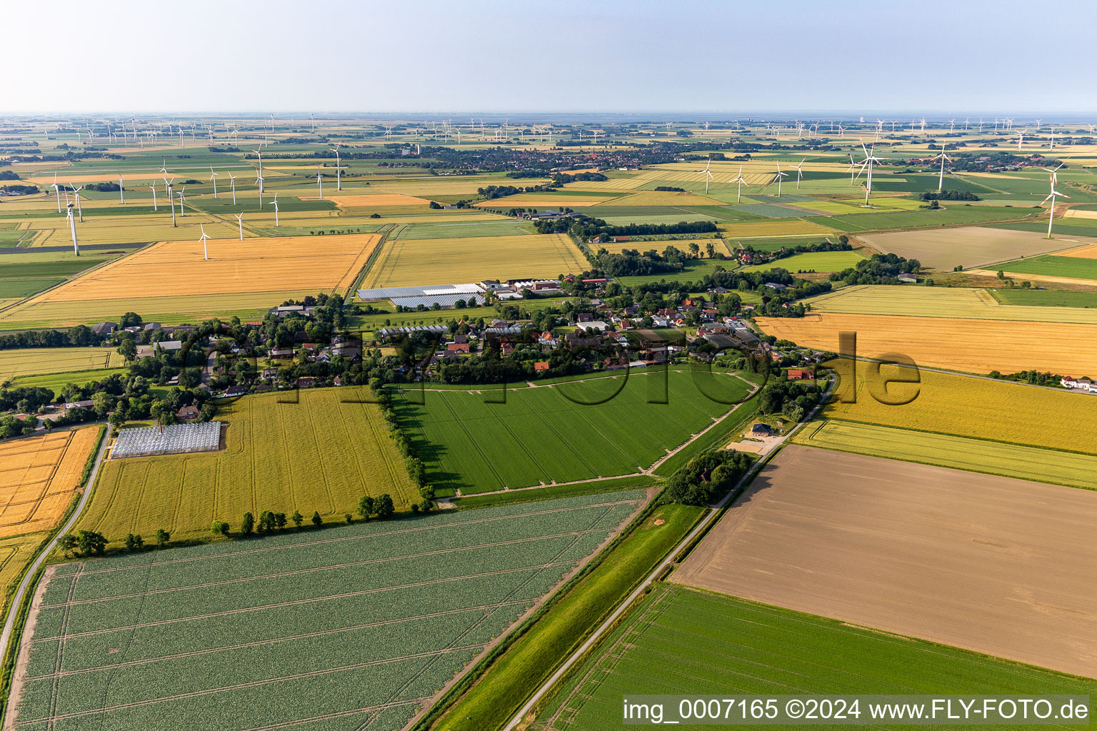 Oblique view of Schülp in the state Schleswig Holstein, Germany