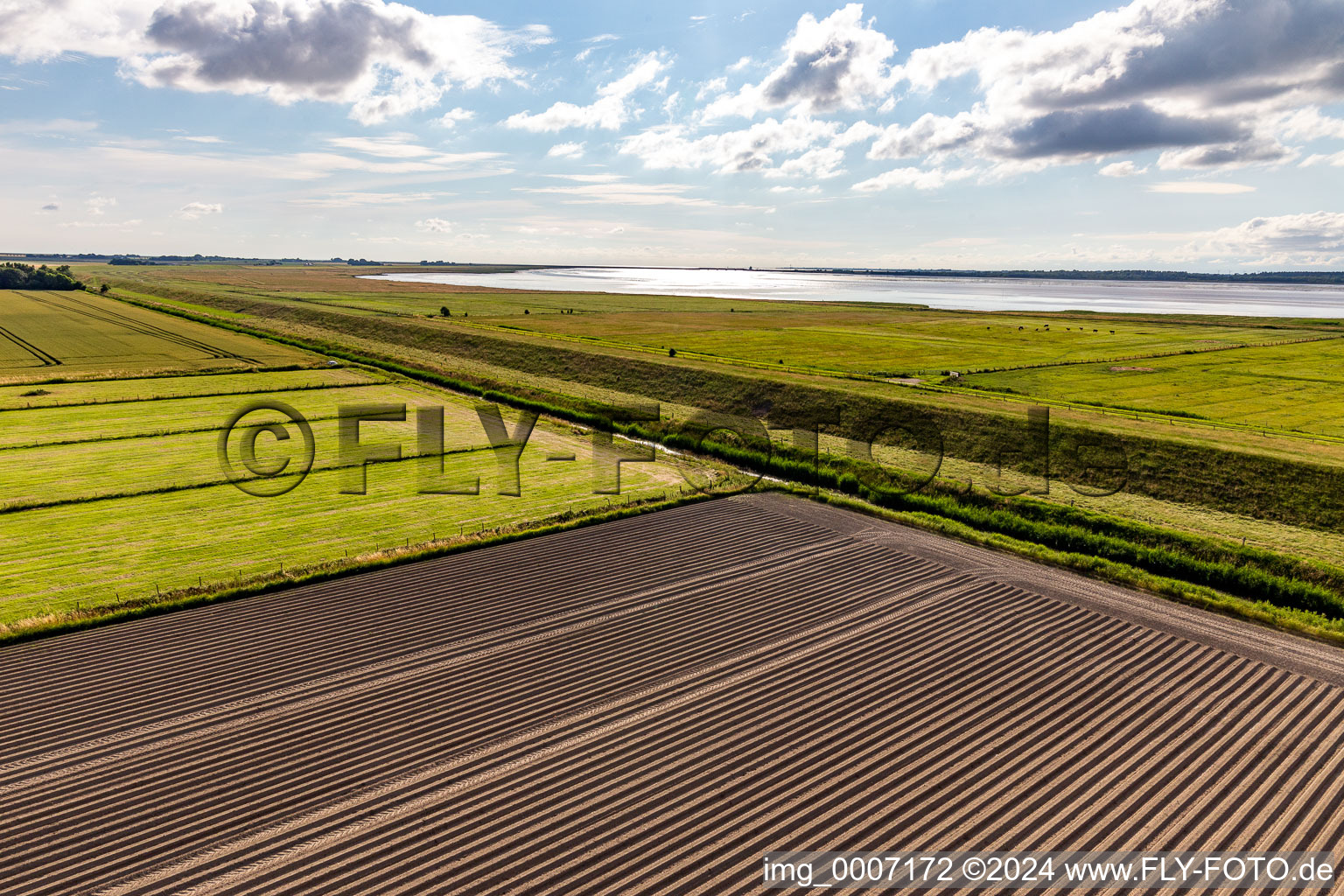 Eider Dam in Wesselburenerkoog in the state Schleswig Holstein, Germany