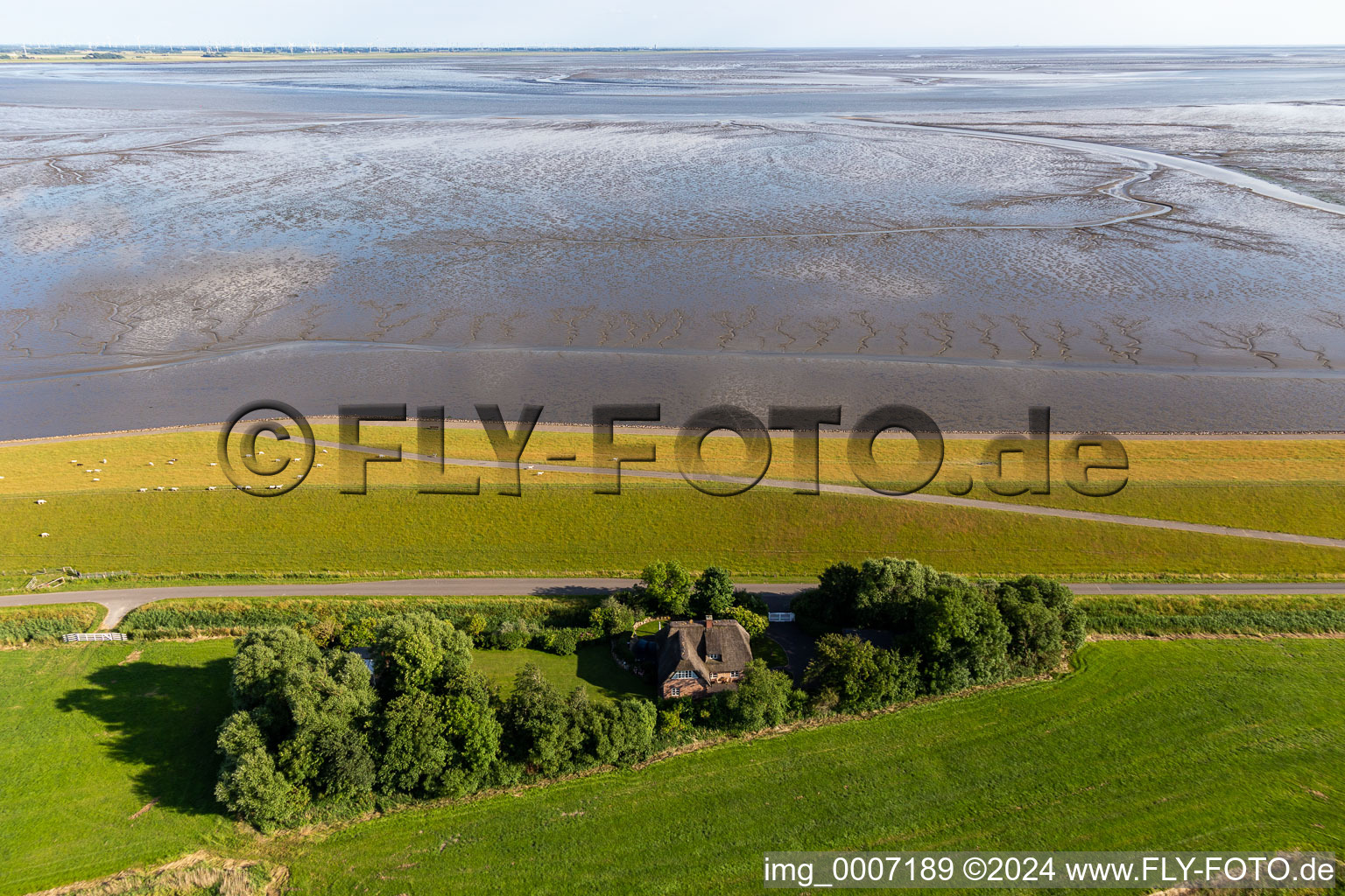 Southerdeich in Vollerwiek in the state Schleswig Holstein, Germany