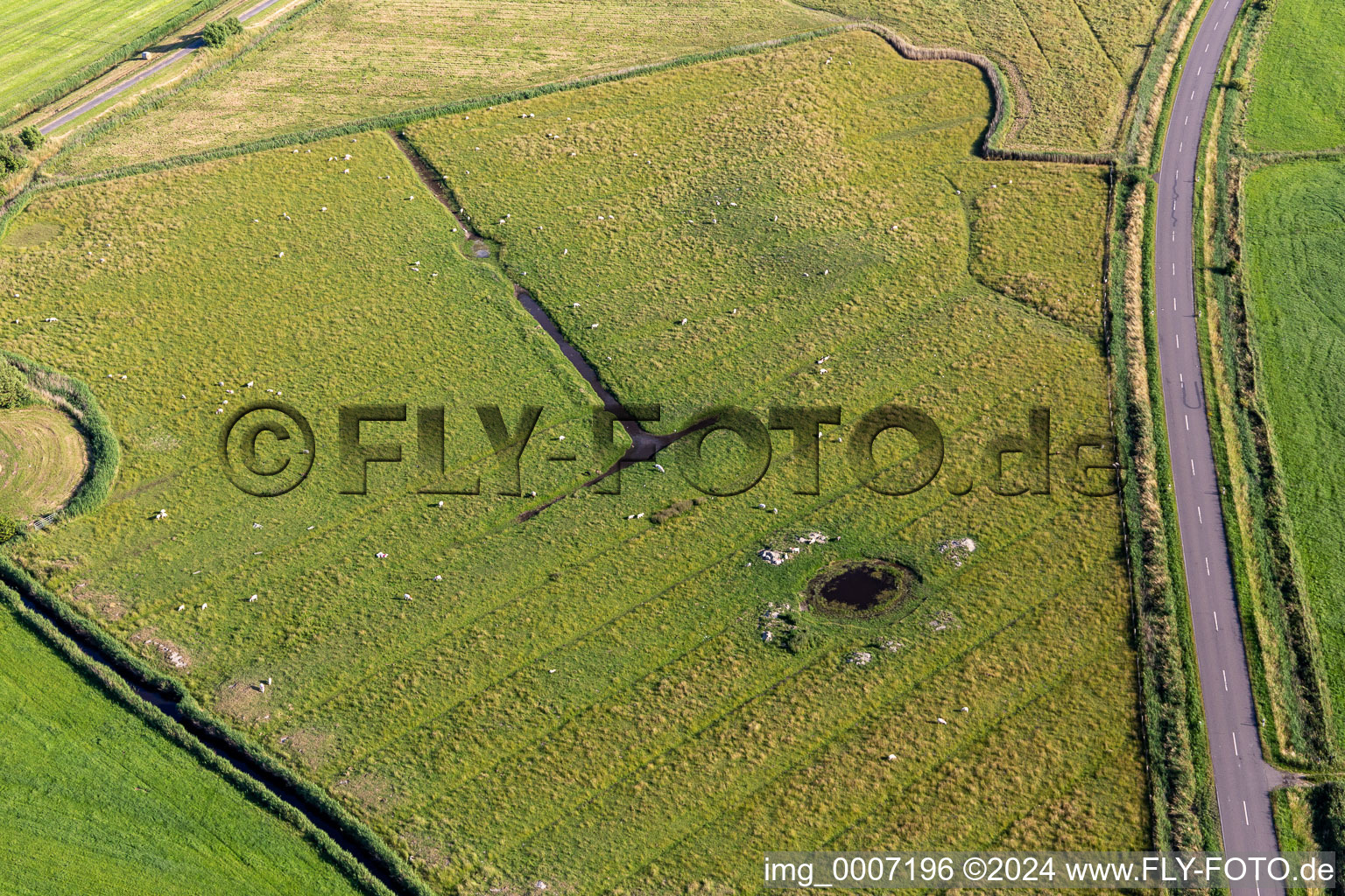 Aerial view of District Böhl-Süderhöft in Sankt Peter-Ording in the state Schleswig Holstein, Germany