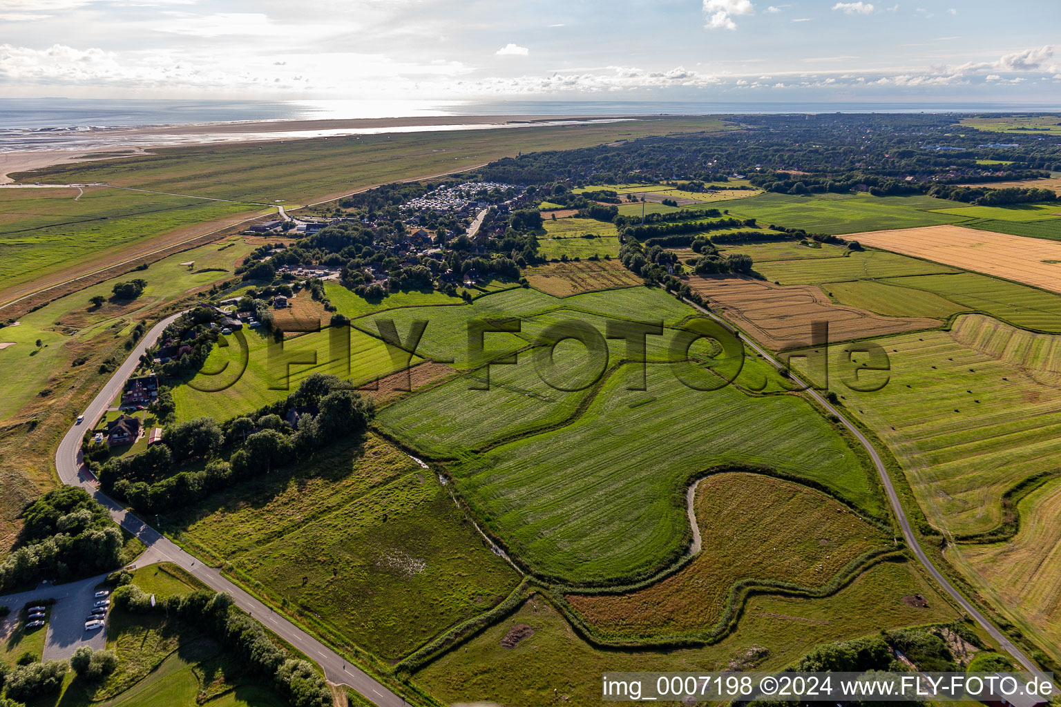 Aerial view of Camping Silbermöwe in the district Böhl-Süderhöft in Sankt Peter-Ording in the state Schleswig Holstein, Germany