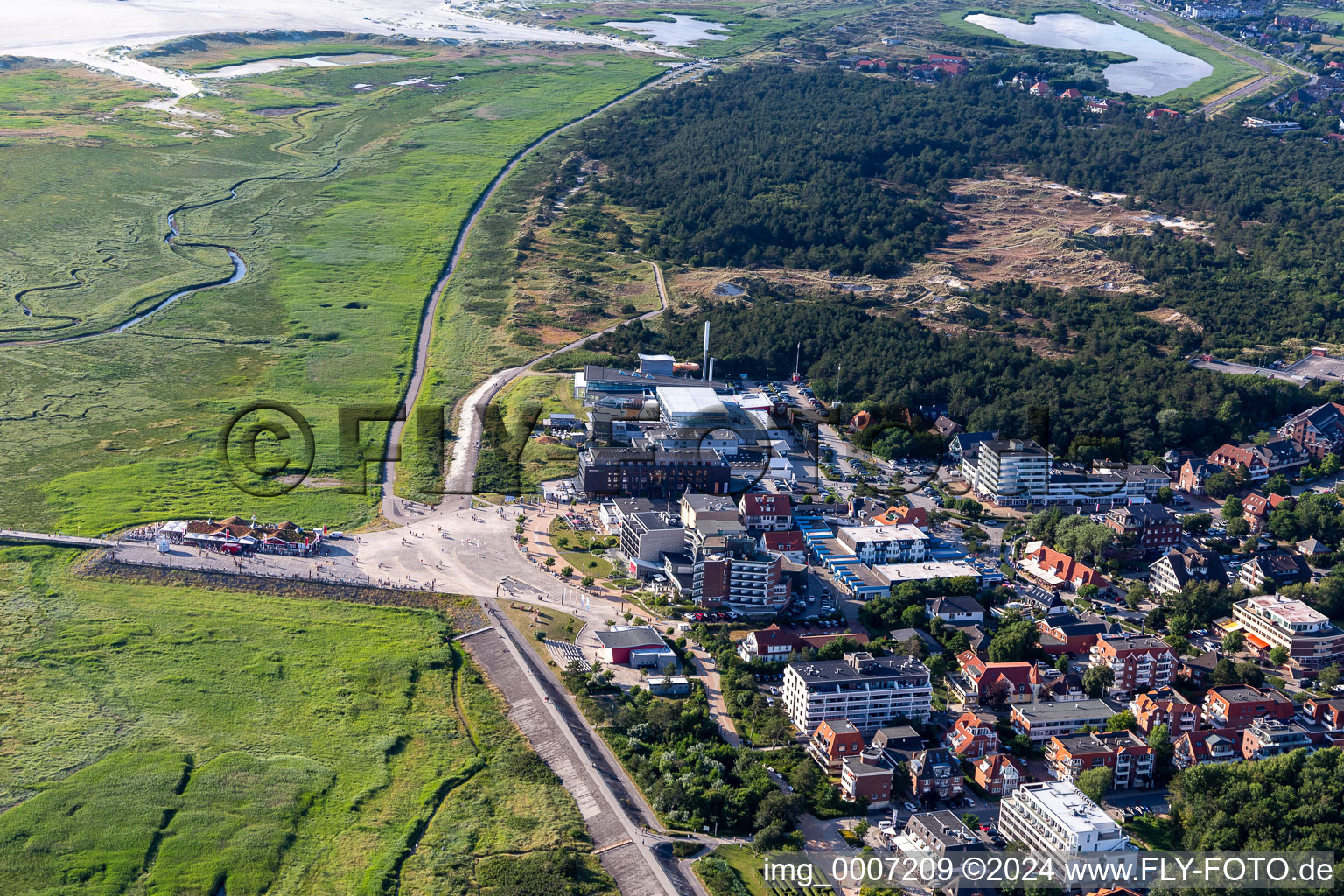 Aerial view of District Bad Sankt Peter in Sankt Peter-Ording in the state Schleswig Holstein, Germany