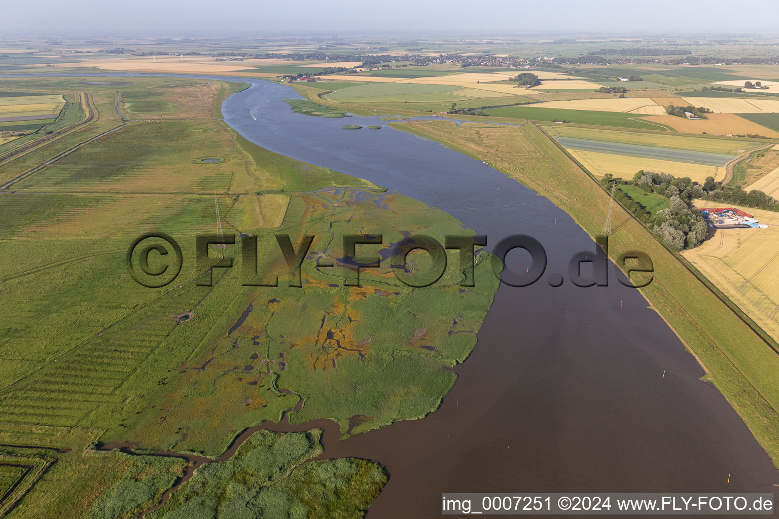 Oldensworter Vorland nature reserve on the Eider in Oldenswort in the state Schleswig Holstein, Germany