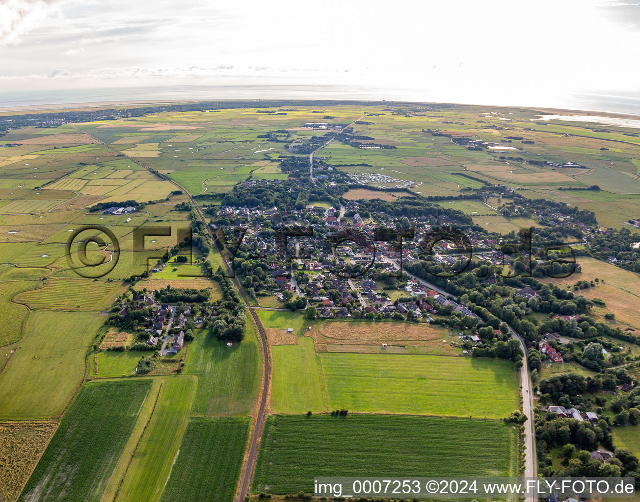 Aerial photograpy of District Osterende in Tating in the state Schleswig Holstein, Germany