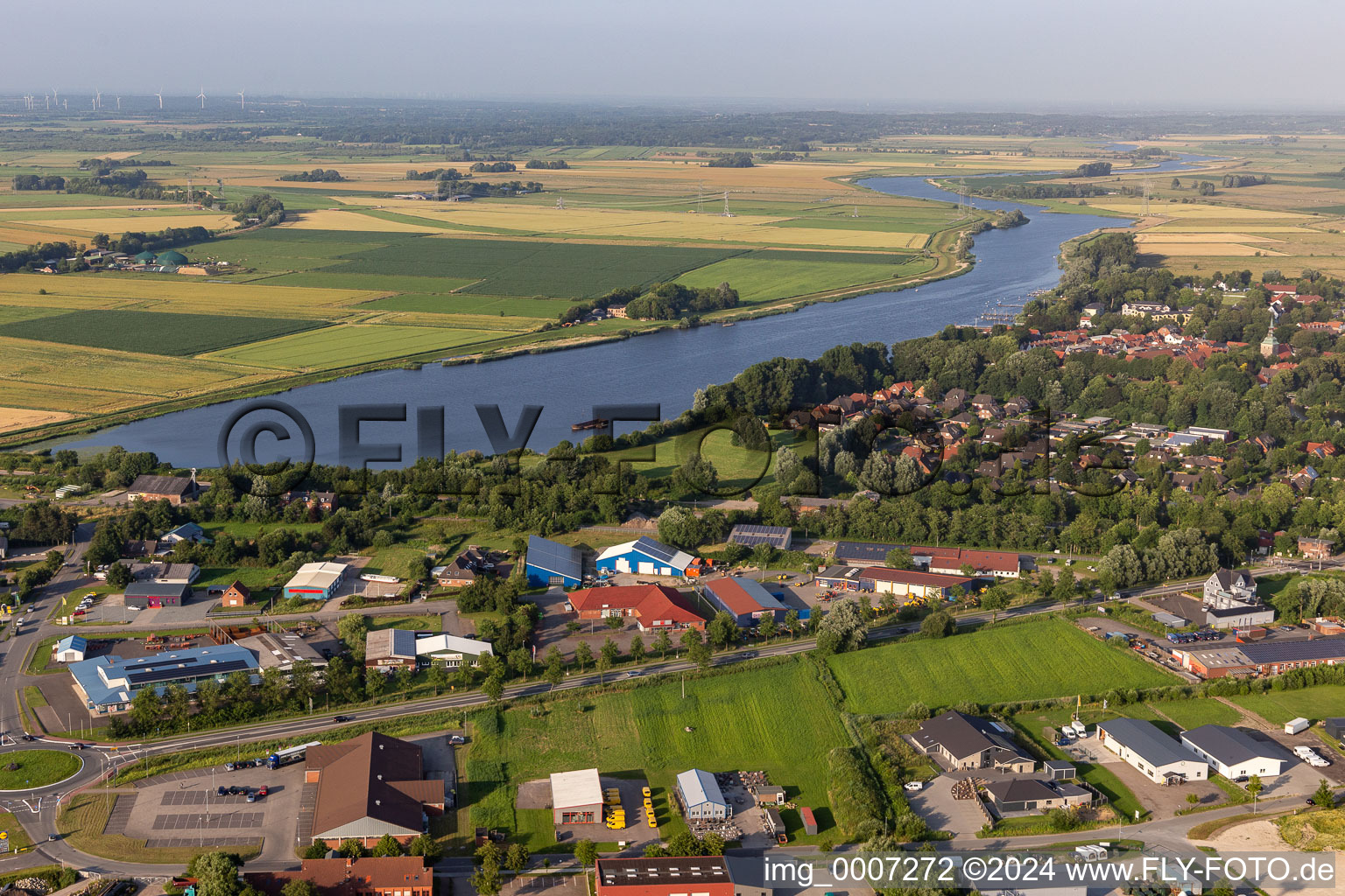 Uelvebüller Straße commercial area in the district Hörn in Friedrichstadt in the state Schleswig Holstein, Germany