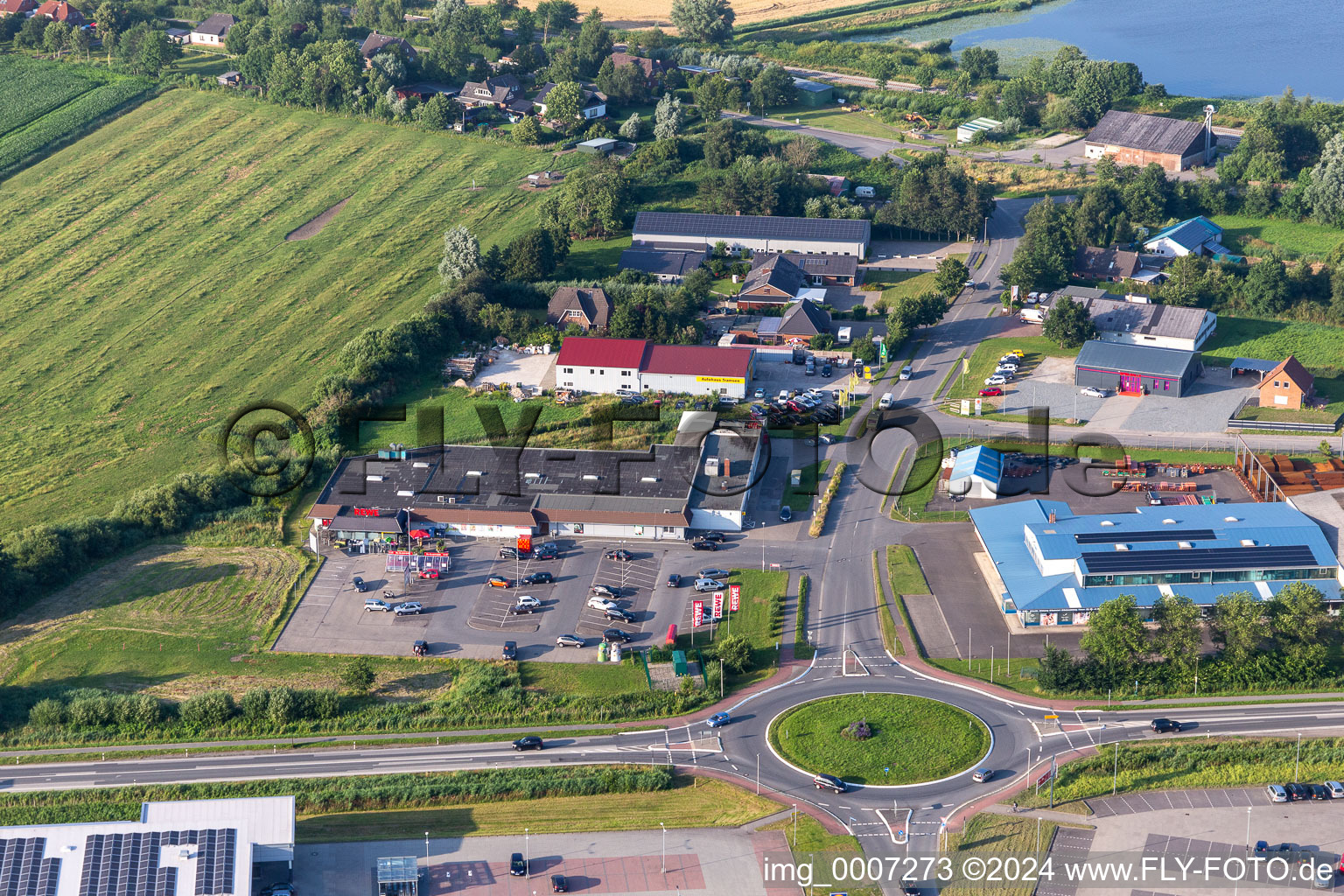 Industrial estate and company settlement Witzwort Street in Friedrichstadt in the state Schleswig-Holstein, Germany