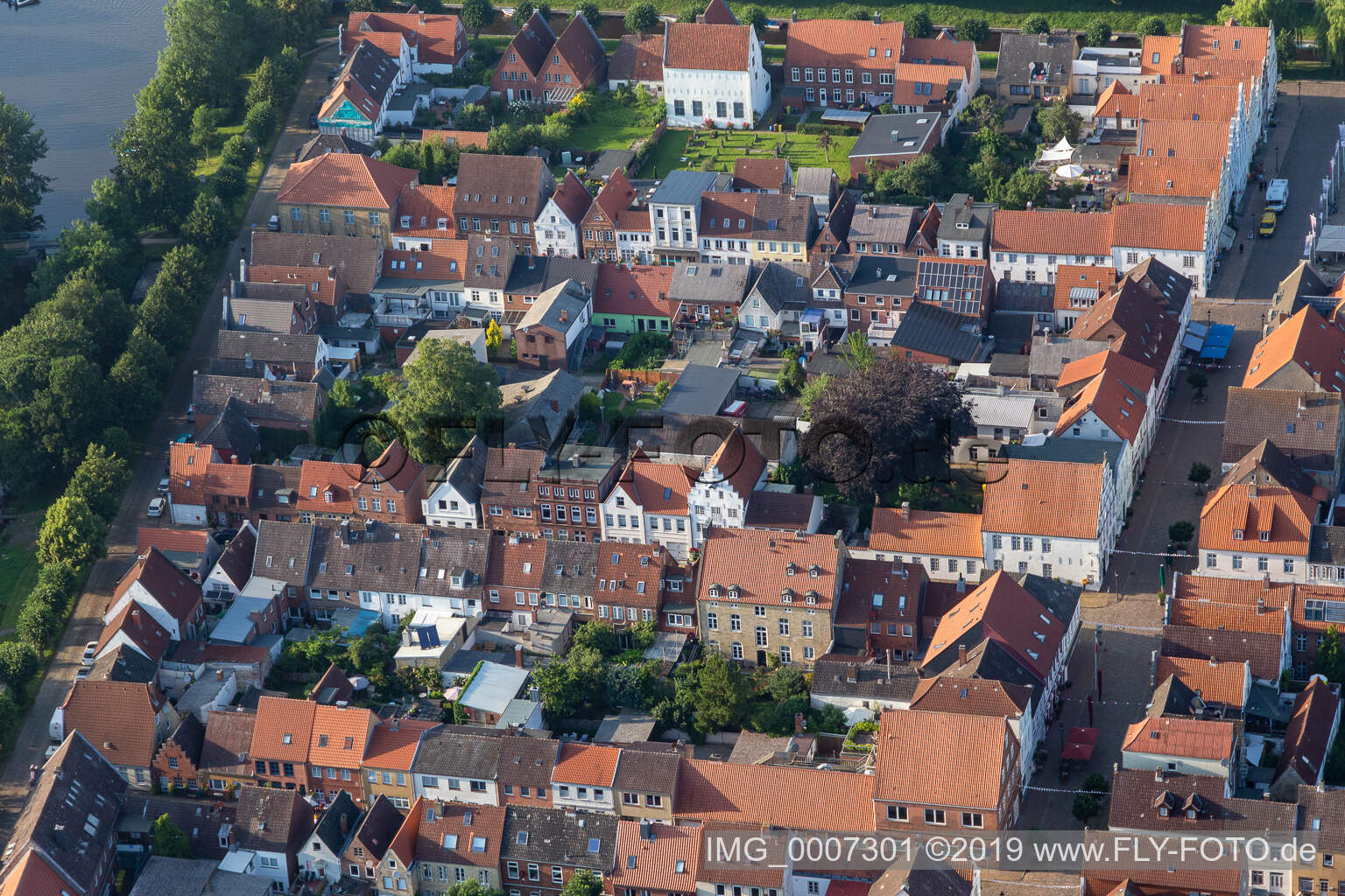 Kirchenstr / Prinzenstr in Friedrichstadt in the state Schleswig Holstein, Germany