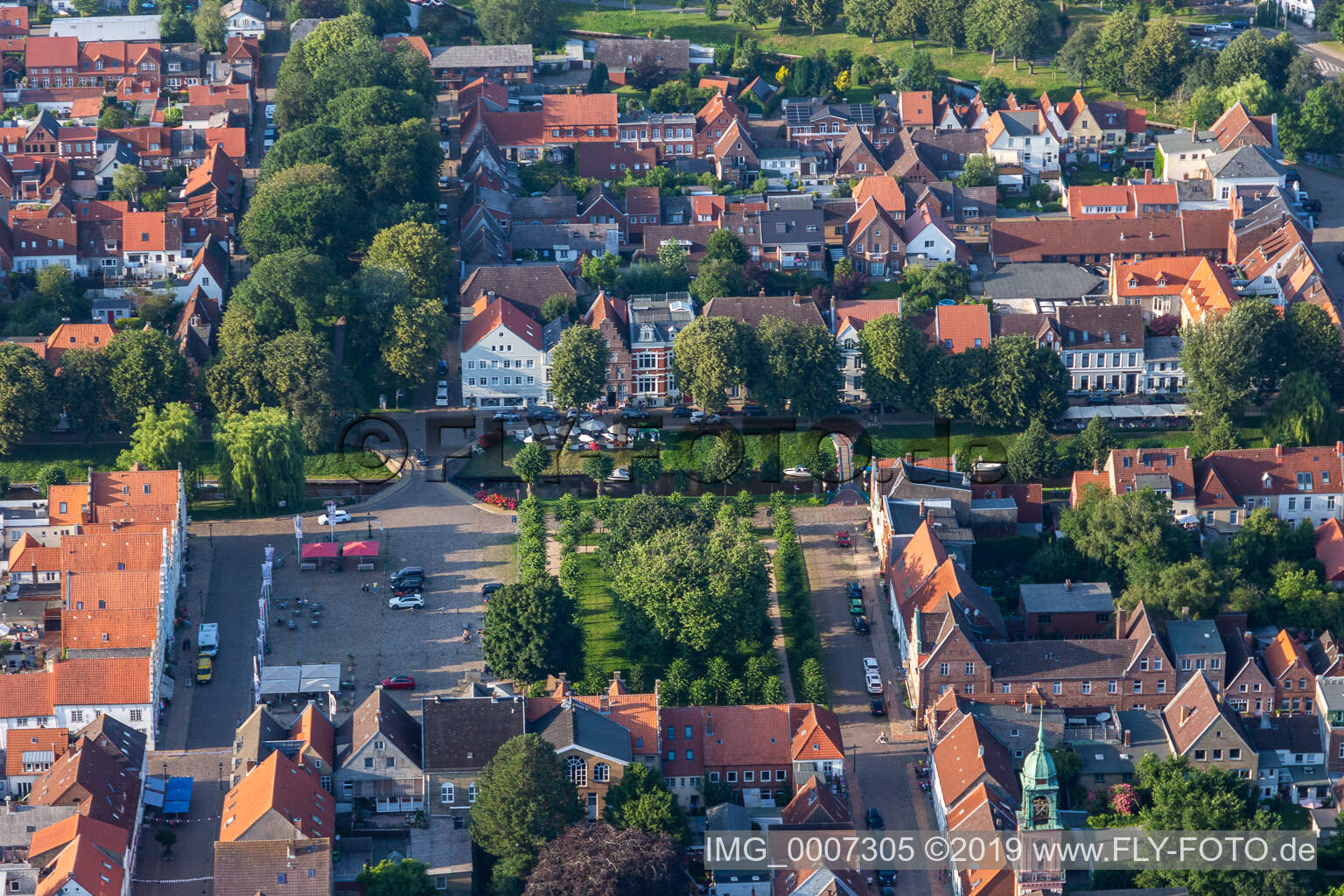 Marketplace in Friedrichstadt in the state Schleswig Holstein, Germany