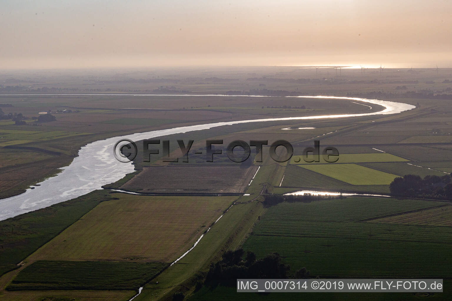 Eider loop between Dithmarschen and North Frisia in Lehe in the state Schleswig Holstein, Germany