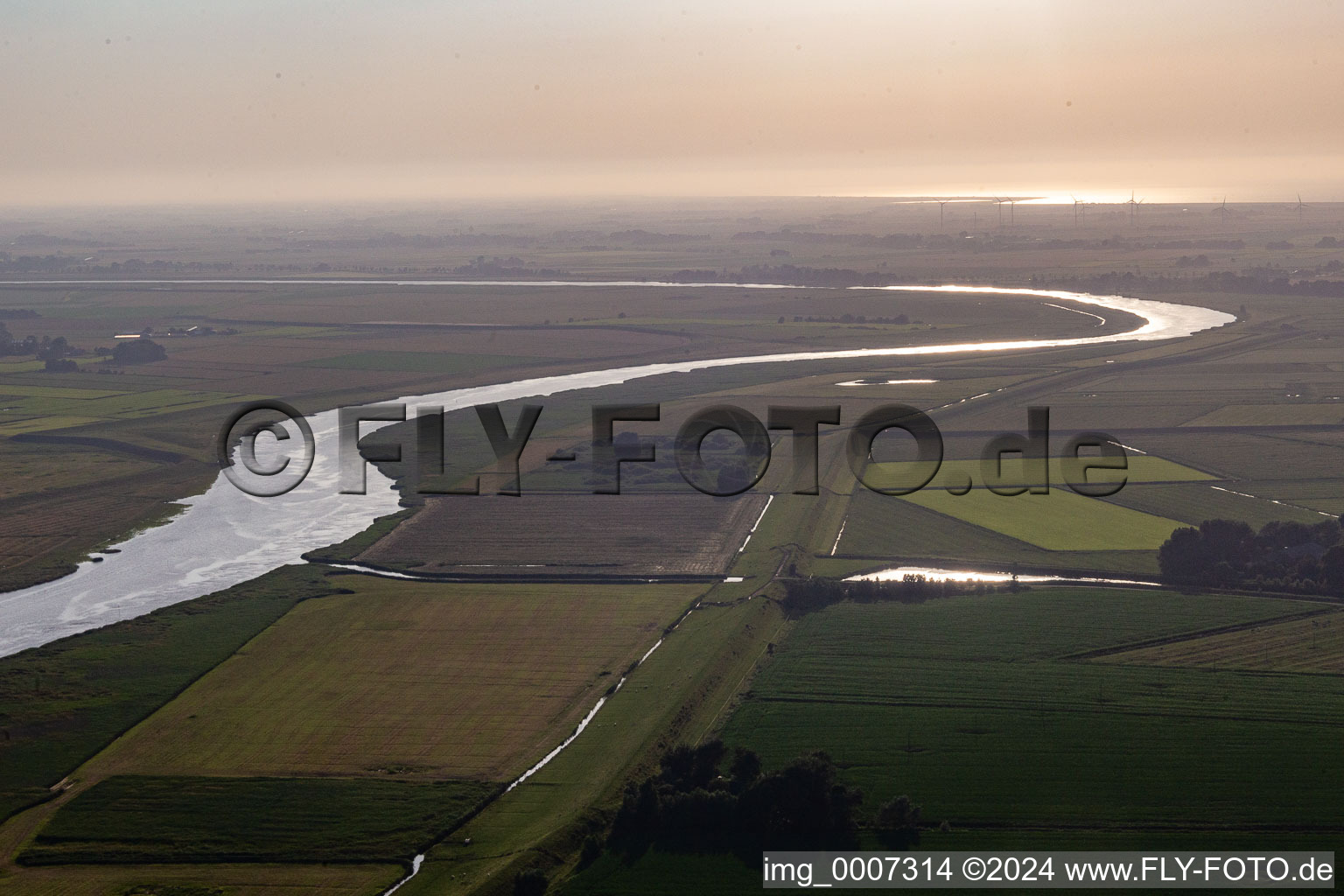 Eider loop between Dithmarschen and North Frisia in Lehe in the state Schleswig Holstein, Germany