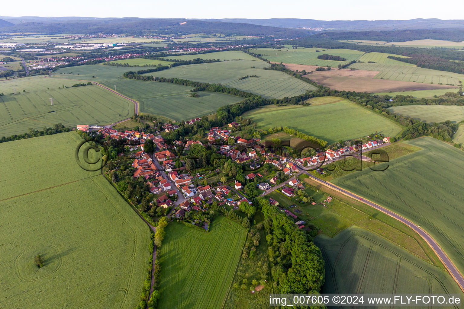 Aerial view of Petriroda in the state Thuringia, Germany