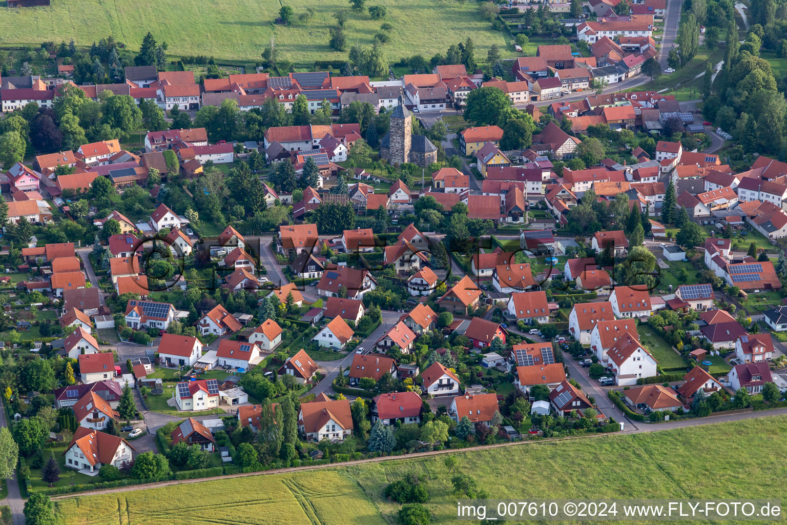 Village view in the district Leina in Georgenthal in the state Thuringia, Germany