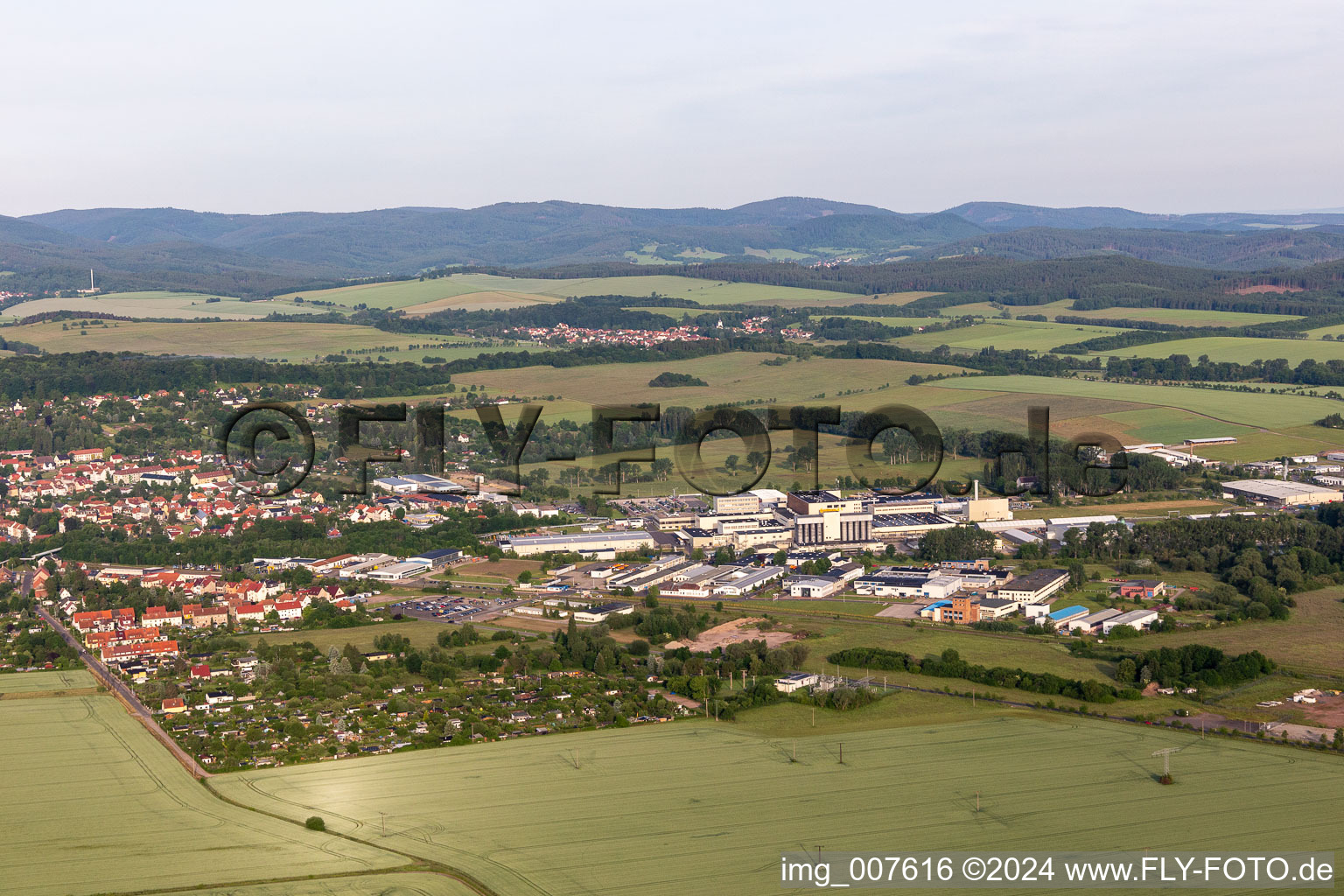 Commercial and industrial area in Waltershausen in the state Thuringia, Germany