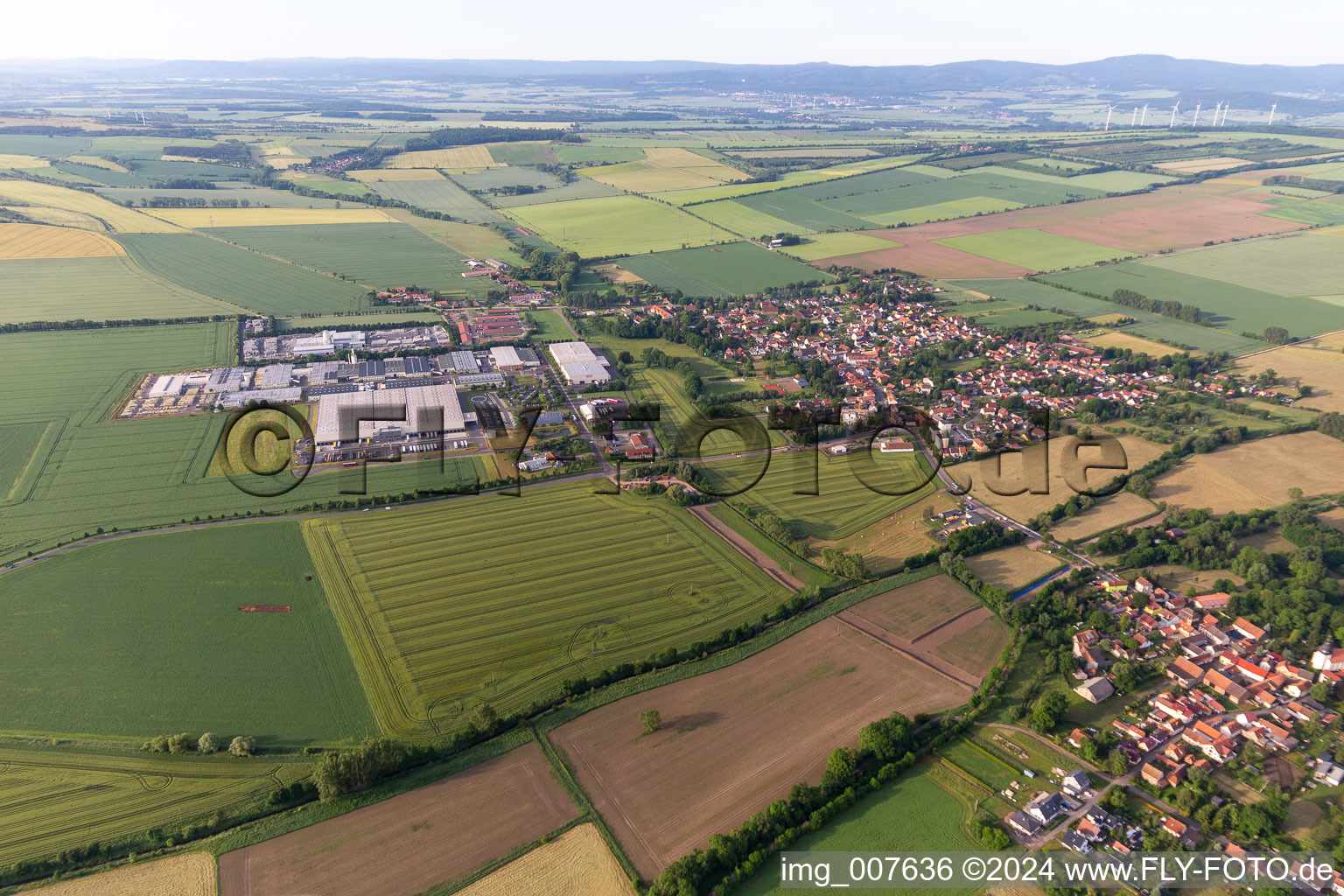 Aerial photograpy of Sonneborn in the state Thuringia, Germany