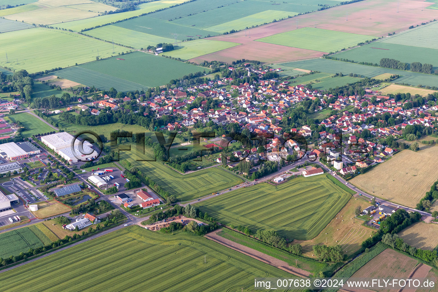 Oblique view of Sonneborn in the state Thuringia, Germany