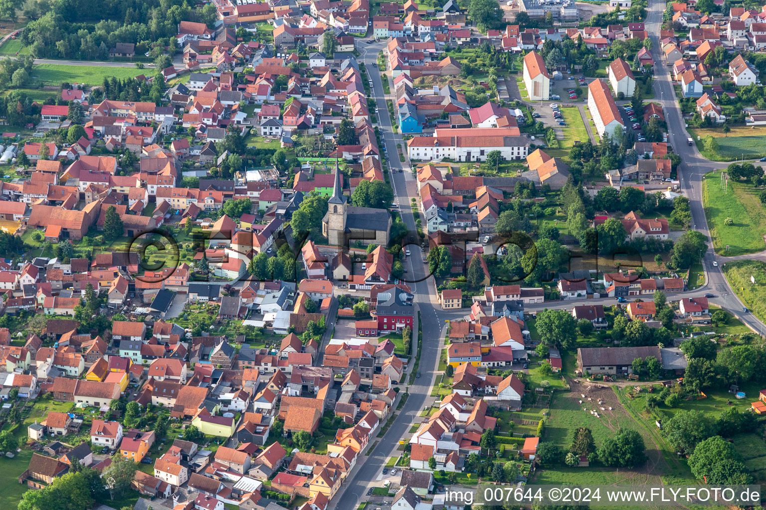 Aerial photograpy of District Goldbach in Nessetal in the state Thuringia, Germany