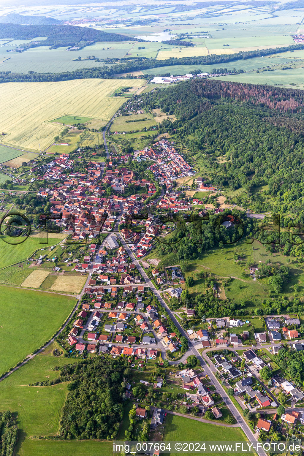 Town View of the streets and houses of the residential areas in Seebergen in the state Thuringia, Germany