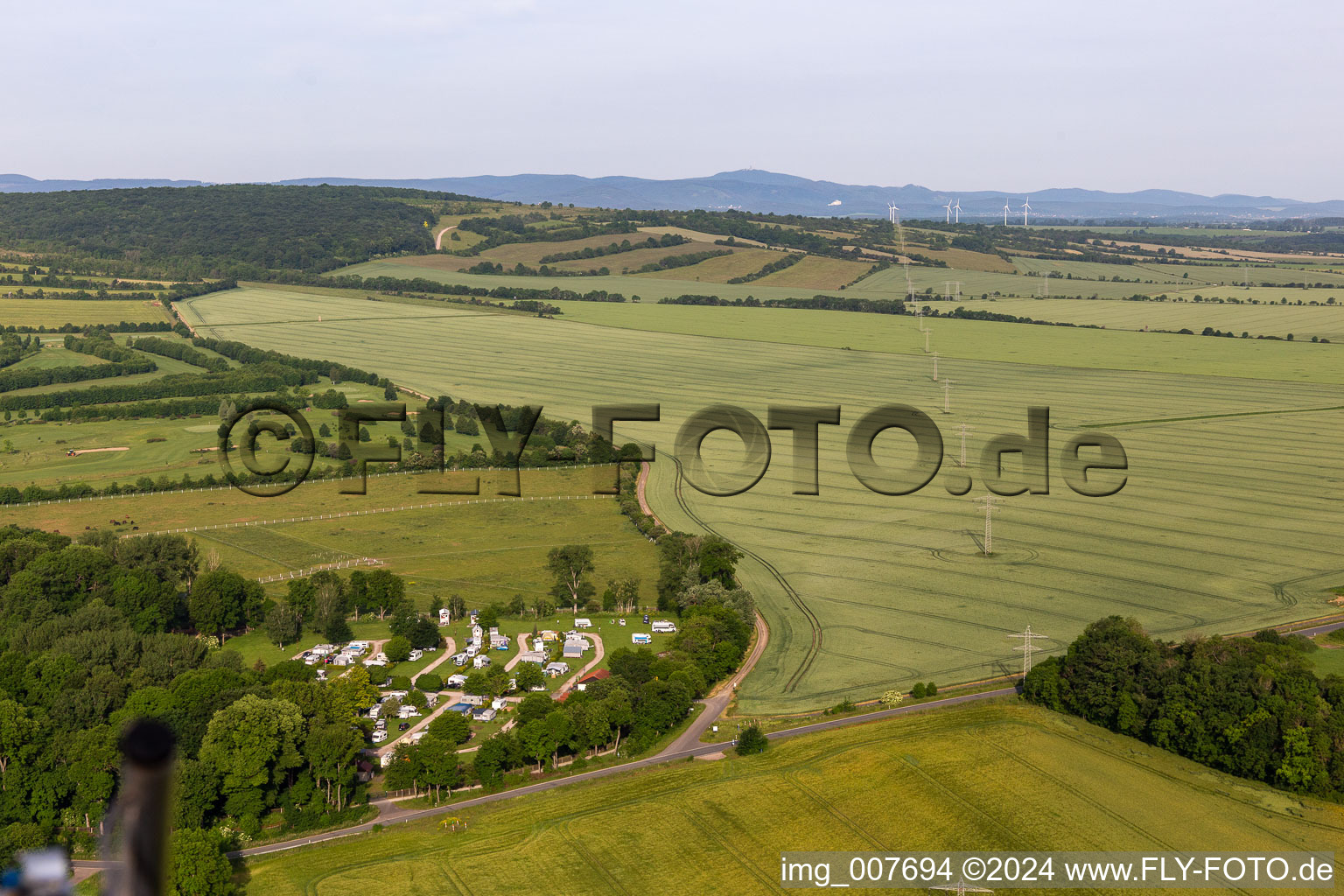 Aerial photograpy of Camping Drei Gleichen in the district Mühlberg in Drei Gleichen in the state Thuringia, Germany