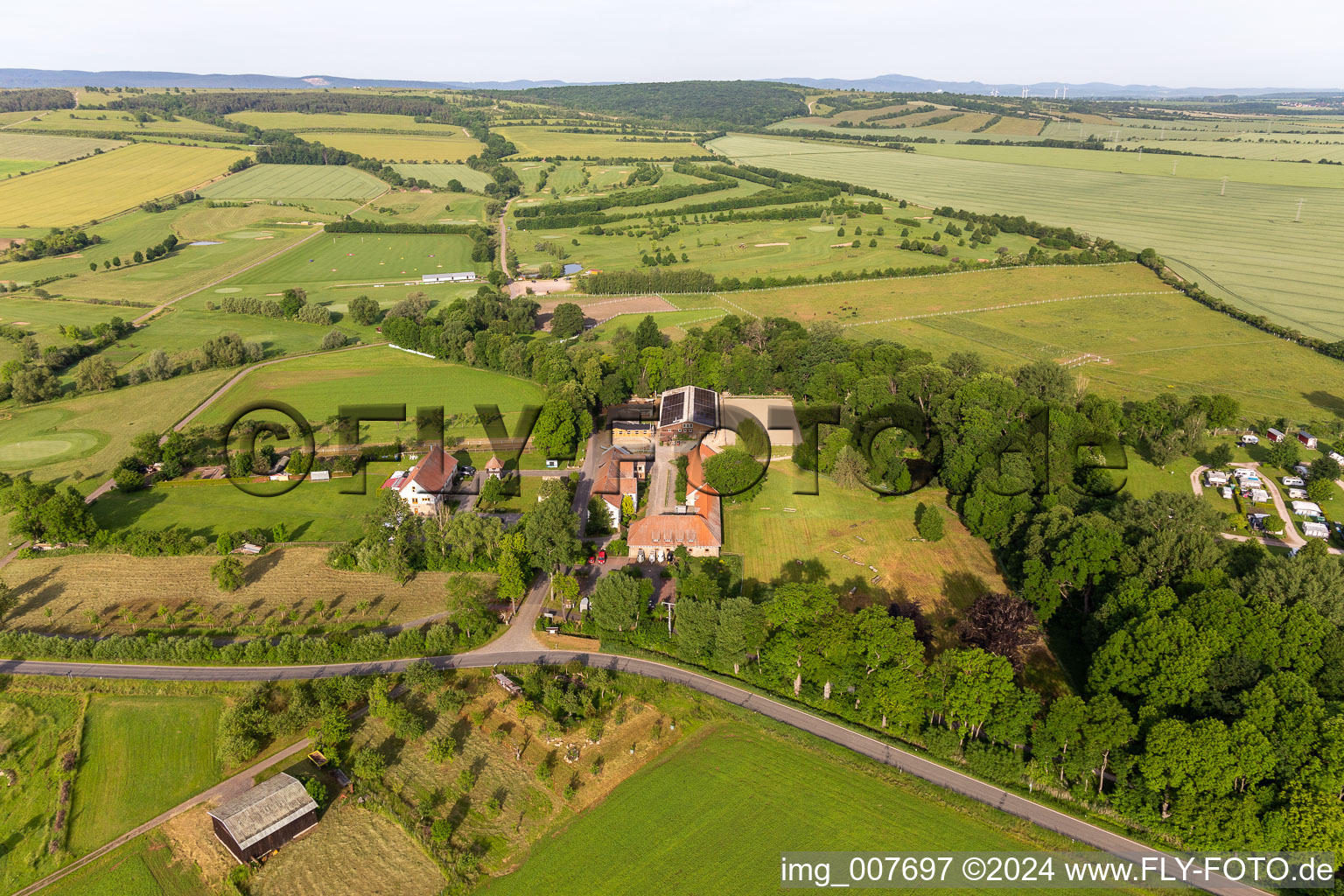 Complex of the hotel building Restaurant Hotel Taubennest in Muehlberg in the state Thuringia, Germany