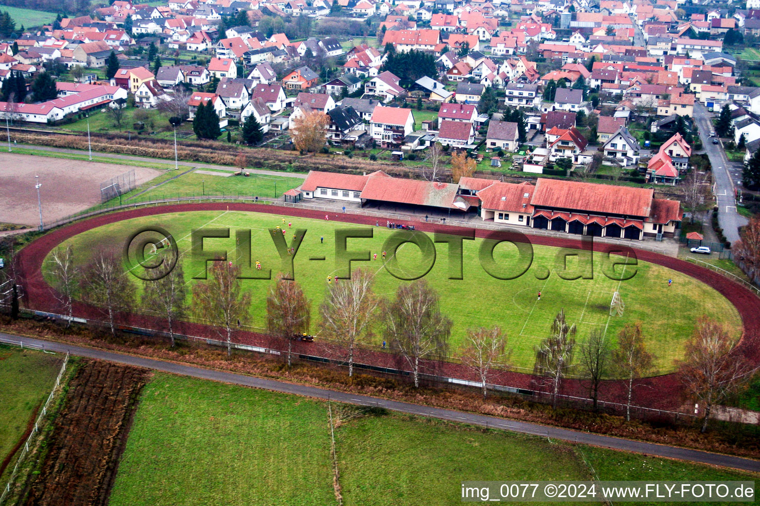 Sports field in Steinfeld in the state Rhineland-Palatinate, Germany