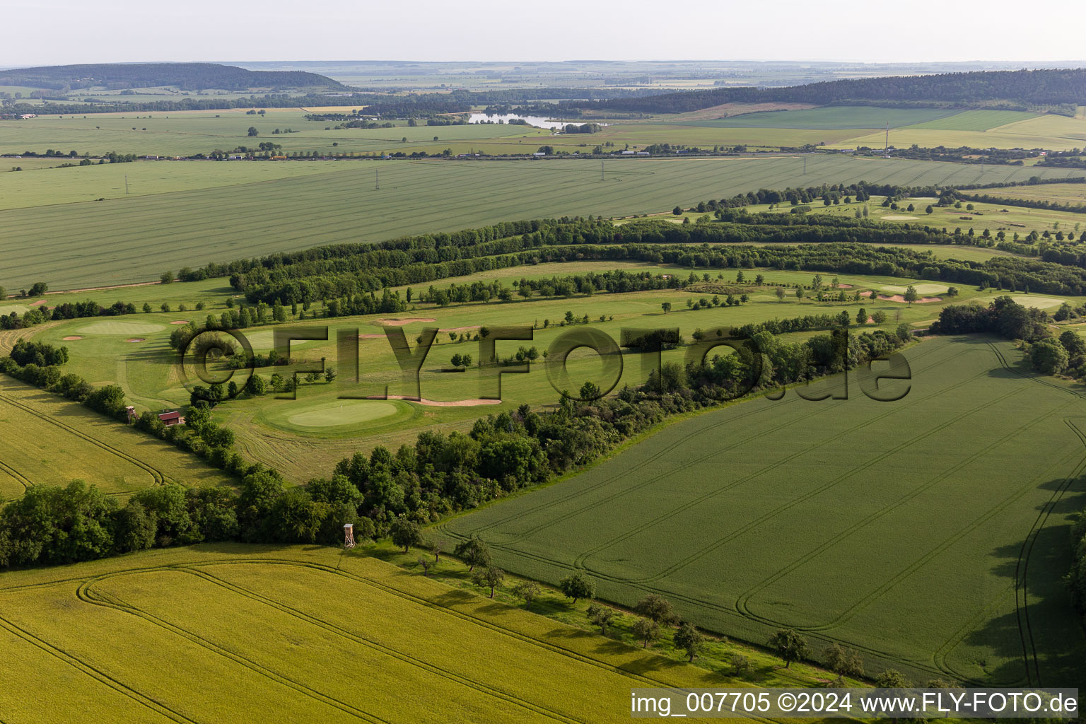 Aerial photograpy of Thuringian Golf Club Drei Gleichen Mühlberg eV in the district Mühlberg in Drei Gleichen in the state Thuringia, Germany