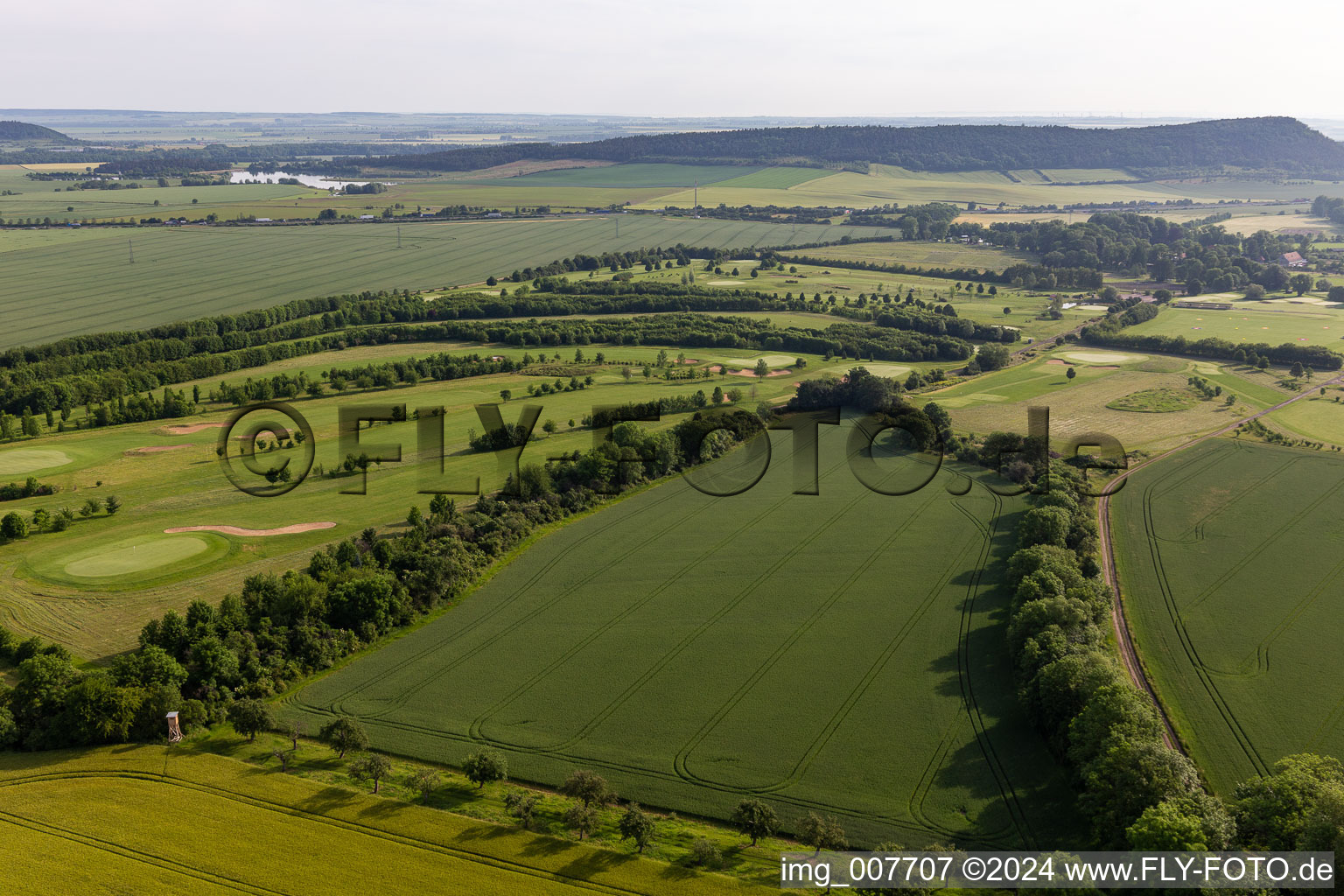 Thuringian Golf Club Drei Gleichen Mühlberg eV in the district Mühlberg in Drei Gleichen in the state Thuringia, Germany from above