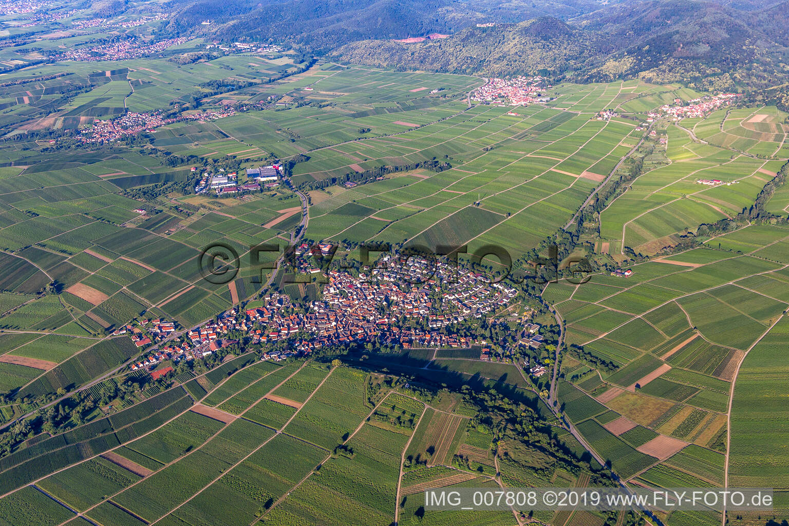 Aerial photograpy of Ilbesheim bei Landau in der Pfalz in the state Rhineland-Palatinate, Germany