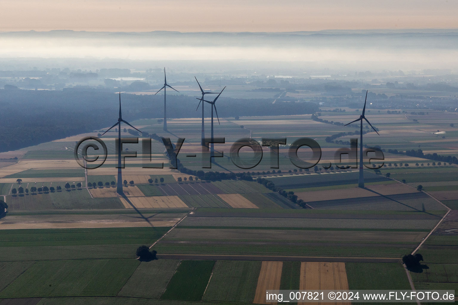 Wind farm in Hatzenbühl in the state Rhineland-Palatinate, Germany