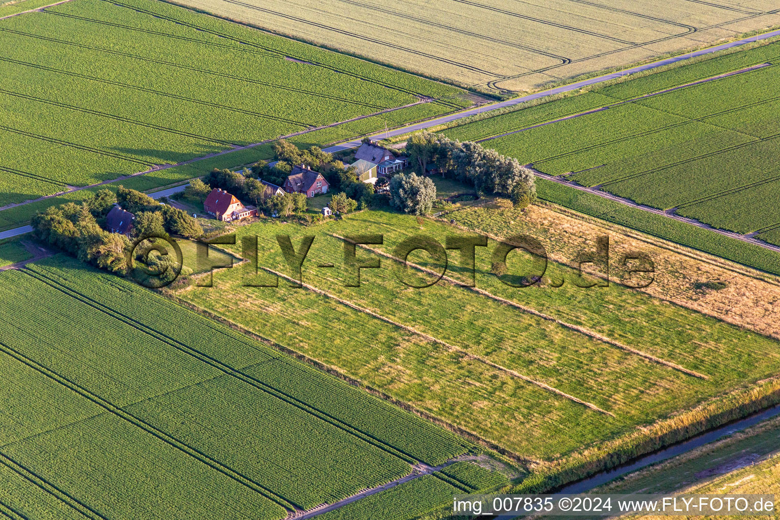 Wesselburenerkoog in the state Schleswig Holstein, Germany from above