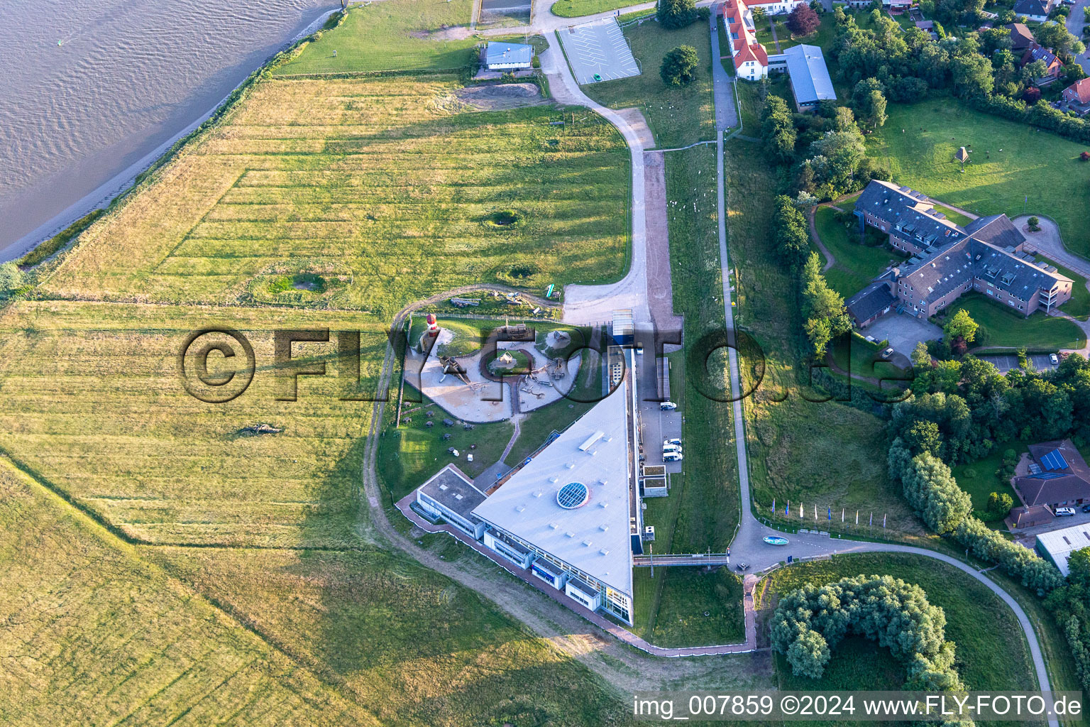 Aerial view of Multimar Wattforum in Tönning in the state Schleswig Holstein, Germany