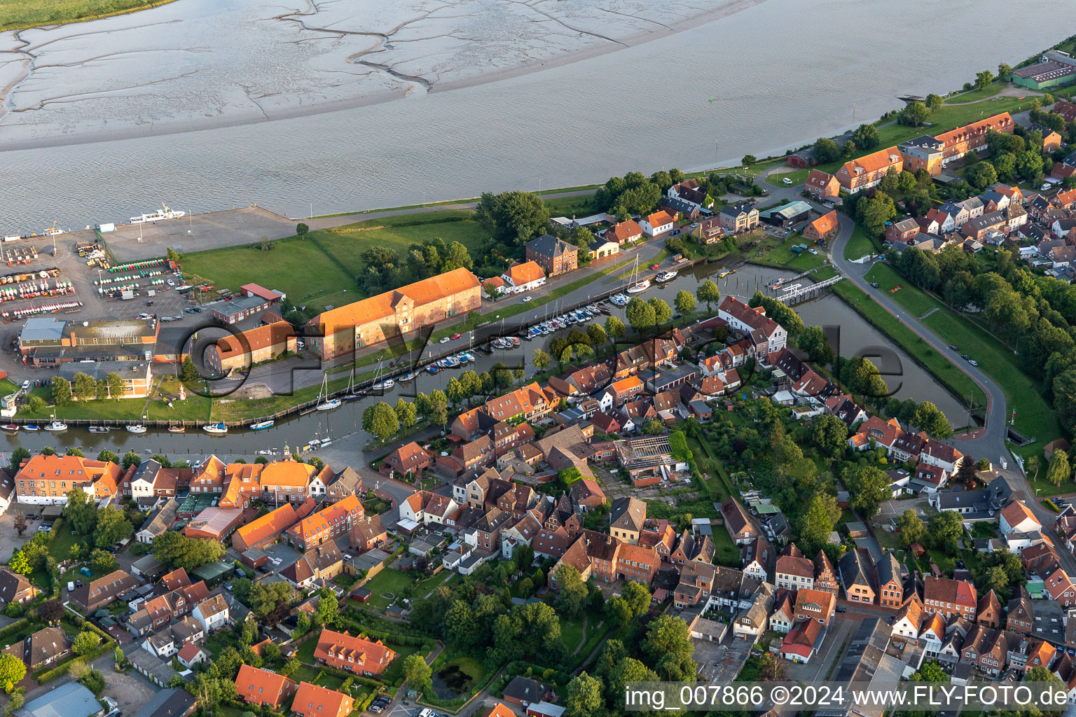 Aerial photograpy of Port Tönning in Tönning in the state Schleswig Holstein, Germany